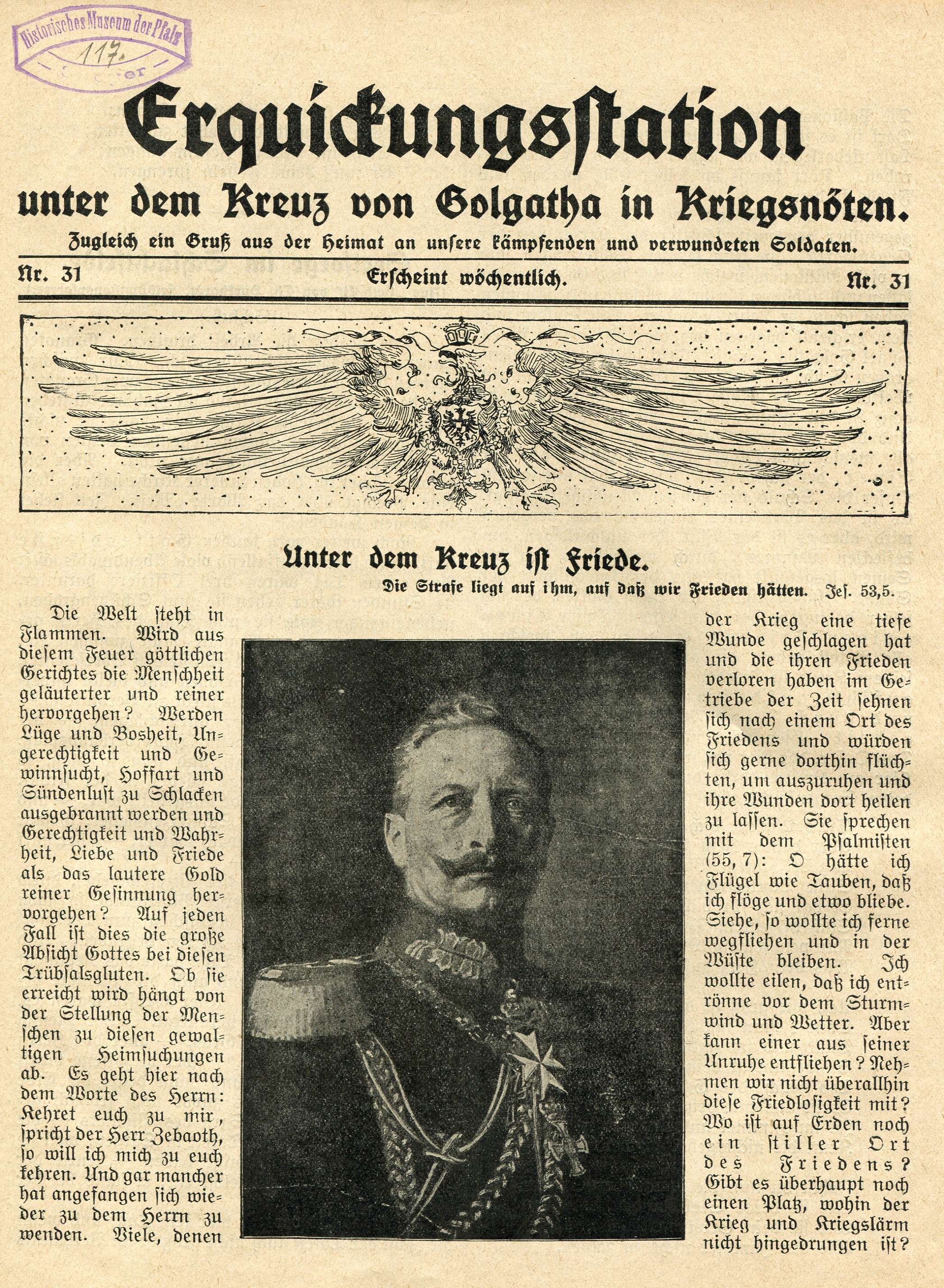 Missionsblatt "Erquickungsstation Nr. 31" (Historisches Museum der Pfalz, Speyer CC BY-NC-ND)