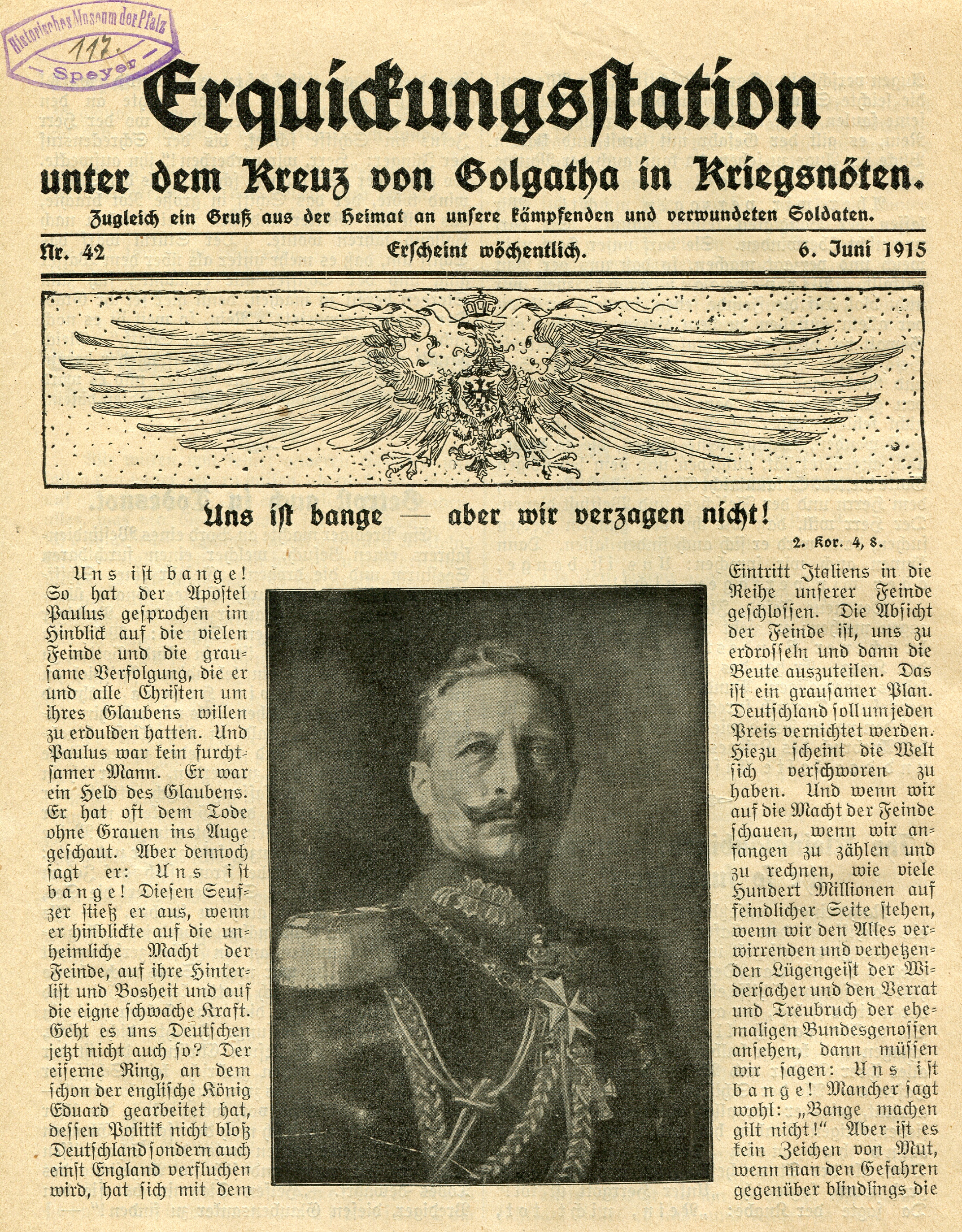Missionsblatt "Erquickungsstation Nr. 42" (Historisches Museum der Pfalz, Speyer CC BY-NC-ND)