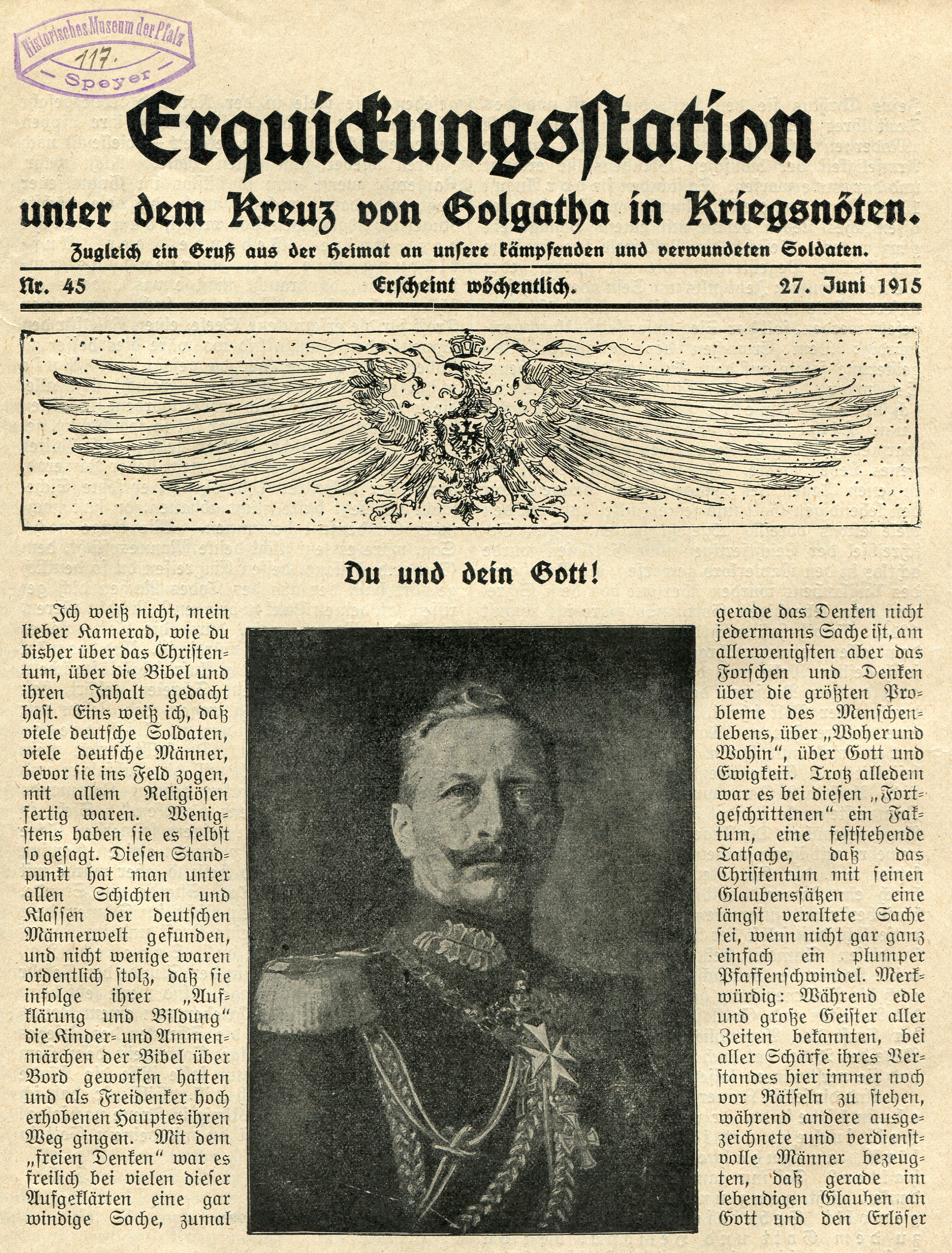 Missionsblatt "Erquickungsstation Nr. 45" (Historisches Museum der Pfalz, Speyer CC BY-NC-ND)