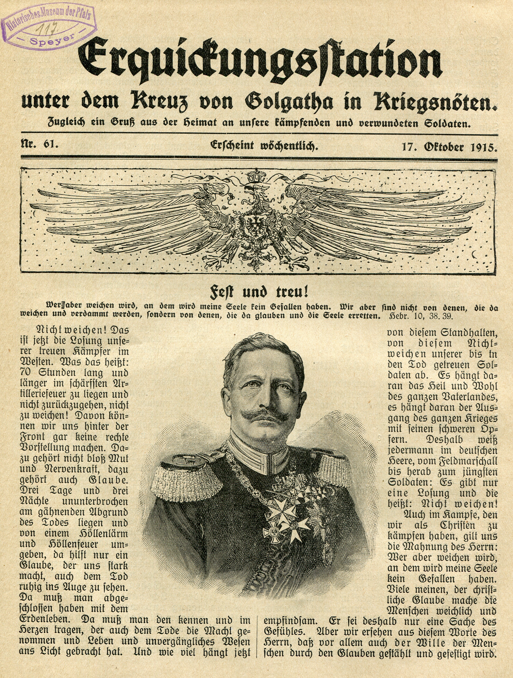 Missionsblatt "Erquickungsstation Nr. 61" (Historisches Museum der Pfalz, Speyer CC BY-NC-ND)