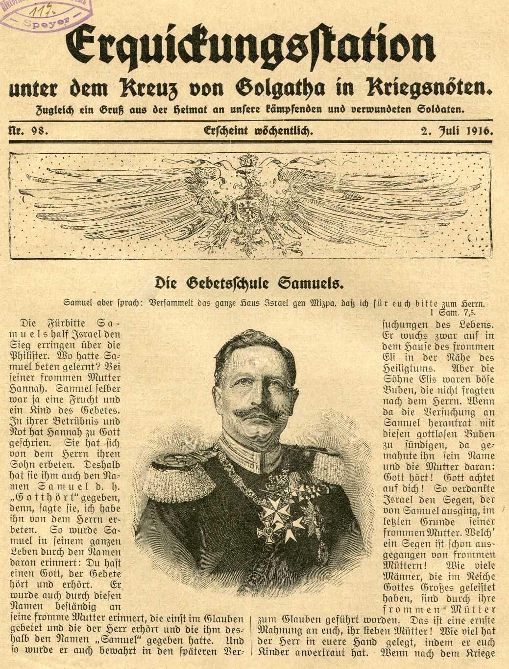 Missionsblatt "Erquickungsstation Nr. 98" (Historisches Museum der Pfalz, Speyer CC BY-NC-ND)