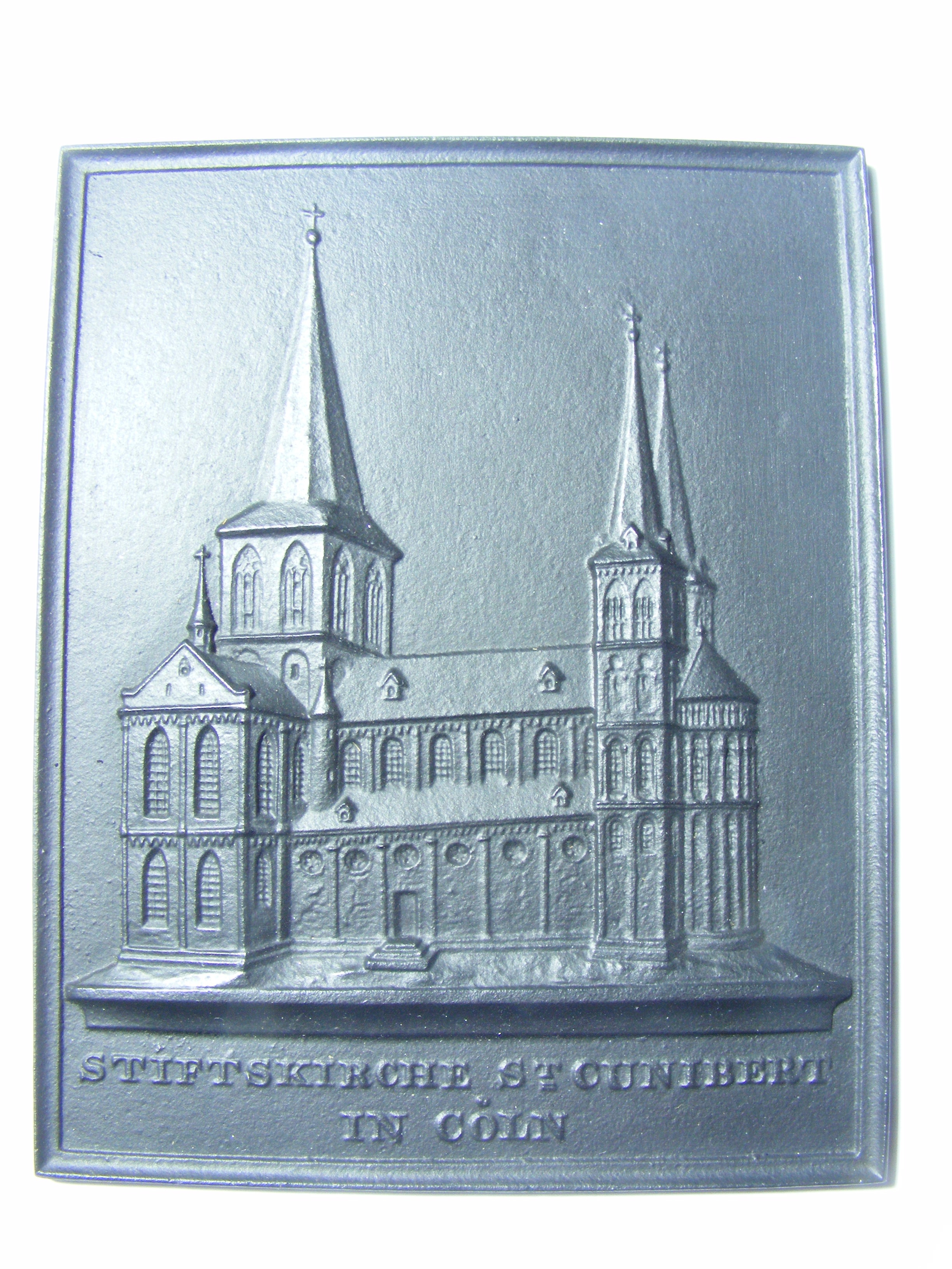 Sayner Neujahrsplakette 1842, Stiftskirche St. Kunibert Köln (Rheinisches Eisenkunstguss-Museum CC BY-NC-SA)