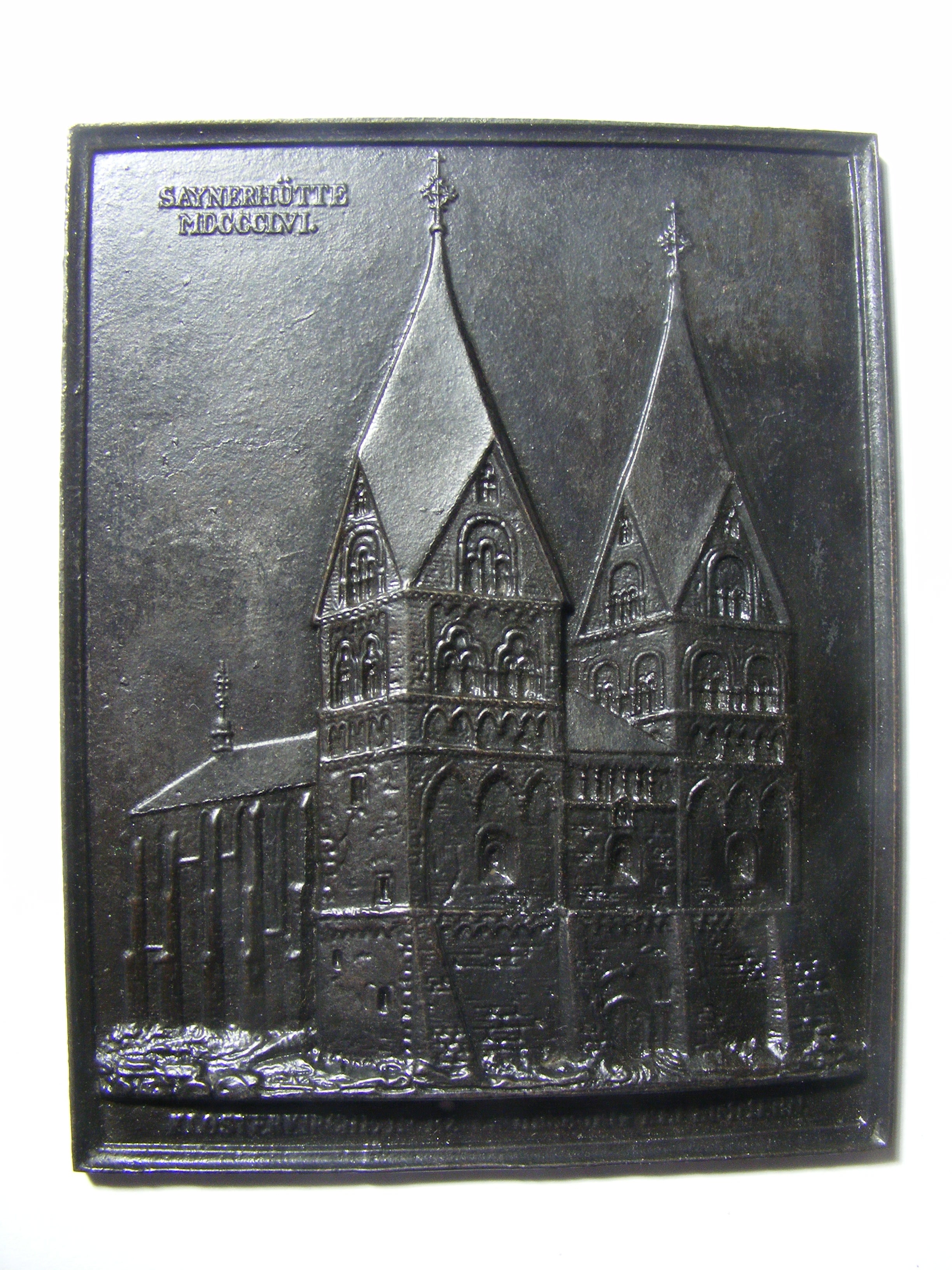 Sayner Neujahrsplakette 1856, Klosterkirche in Ravengiersburg bei Simmern (Rheinisches Eisenkunstguss-Museum CC BY-NC-SA)