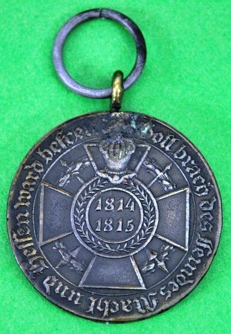 Hessische Kriegsdenkmünze 1814 1815 (Blüchermuseum Kaub CC BY-NC-SA)