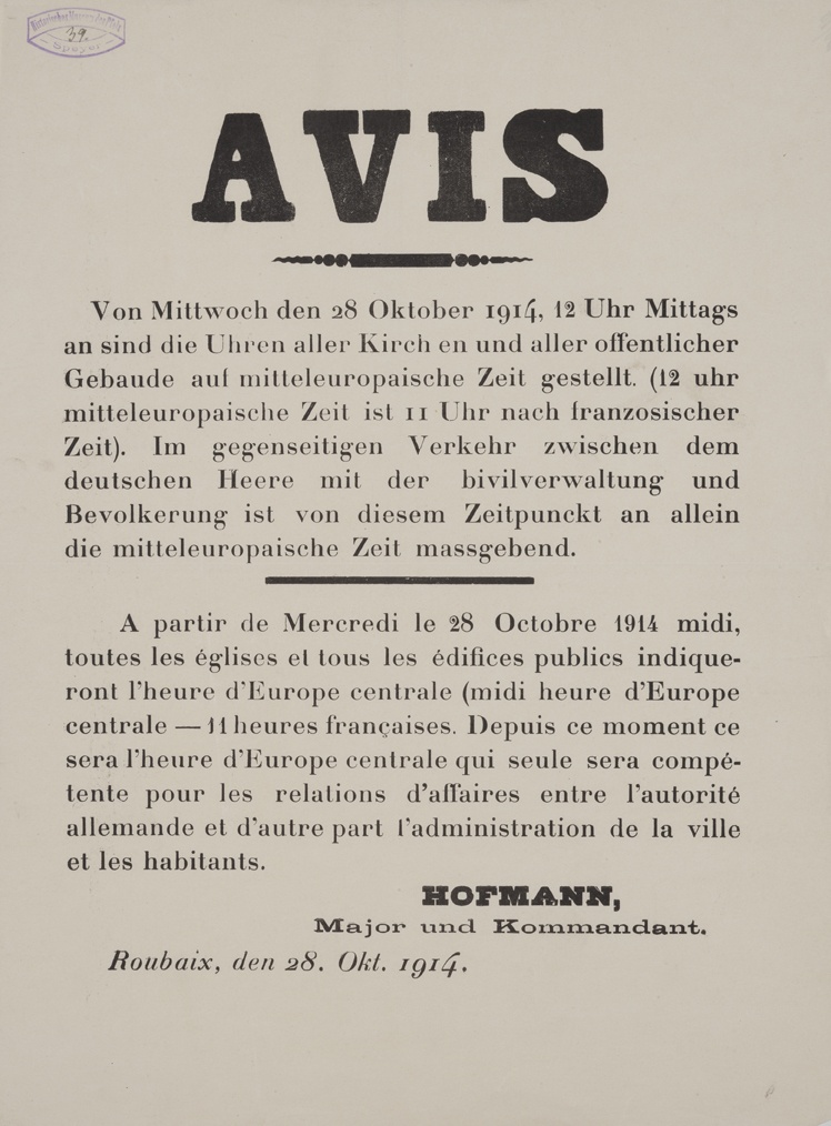 Plakat in Roubaix, Frankreich, 1914 (Historisches Museum der Pfalz, Speyer CC BY)