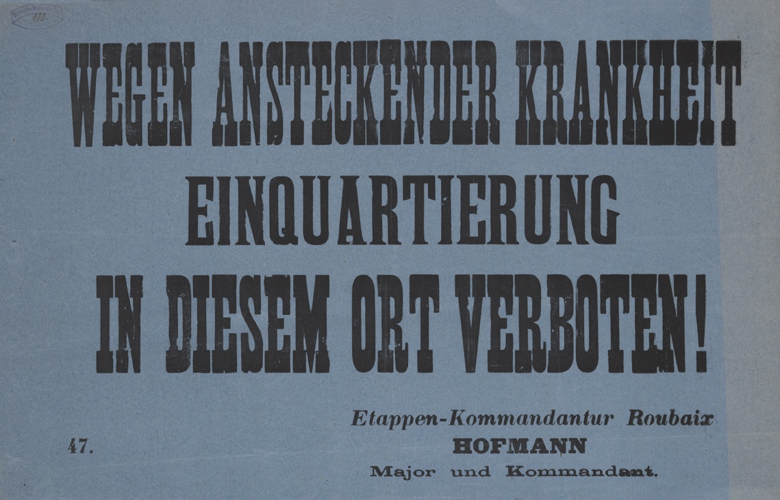Plakat in Roubaix, Frankreich, 1914-1918 (Historisches Museum der Pfalz, Speyer CC BY)