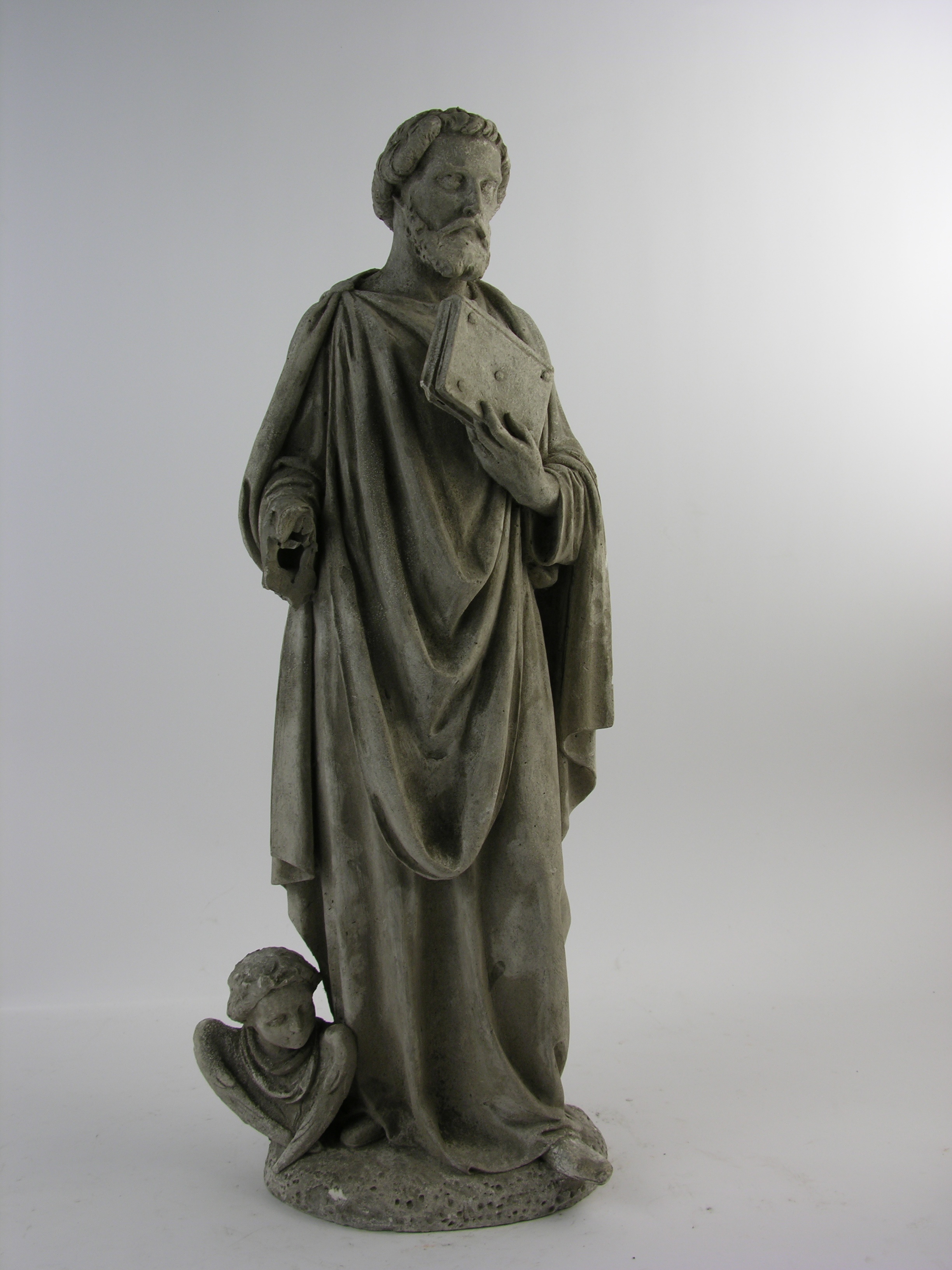 Männliche Figur mit Buch und Engel, Evangelist Matthäus? (Historisches Museum der Pfalz, Speyer CC BY)
