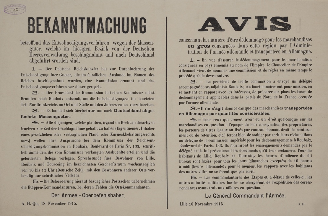 Plakat in Frankreich, 1915 (Historisches Museum der Pfalz, Speyer CC BY)