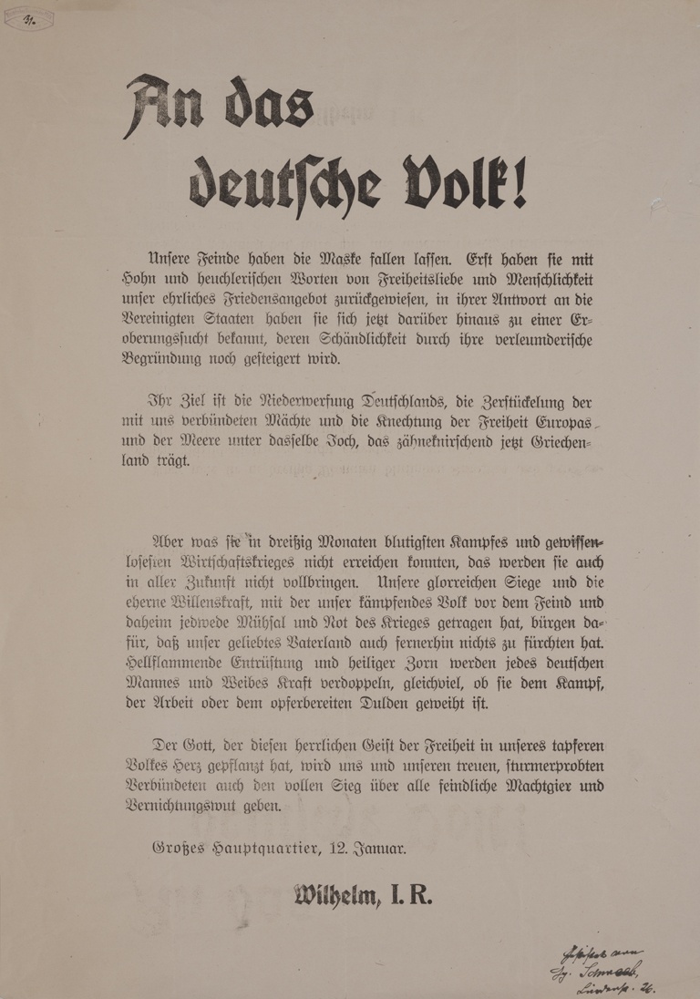 Deutsches Plakat, 1918 (Historisches Museum der Pfalz, Speyer CC BY)