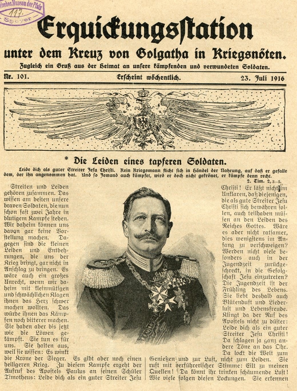 Missionsblatt "Erquickungsstation Nr. 101" (Historisches Museum der Pfalz, Speyer CC BY)