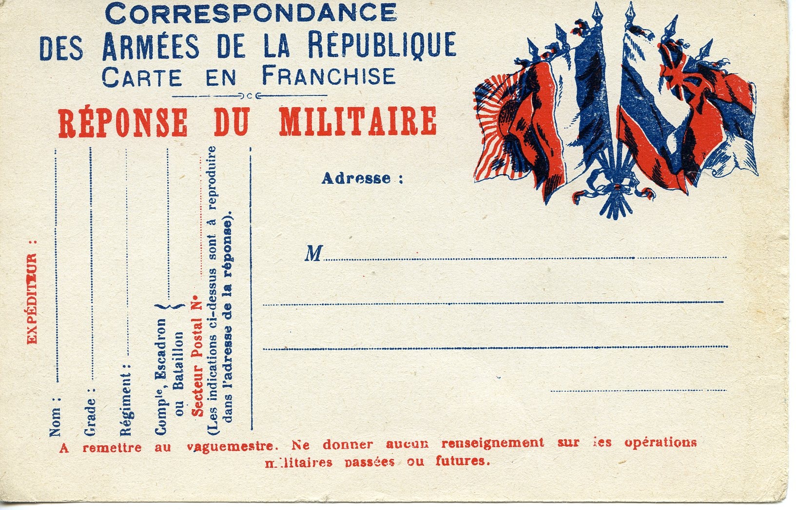 Postkarte "Correspondance des Armées de la République" (Historisches Museum der Pfalz, Speyer CC BY)
