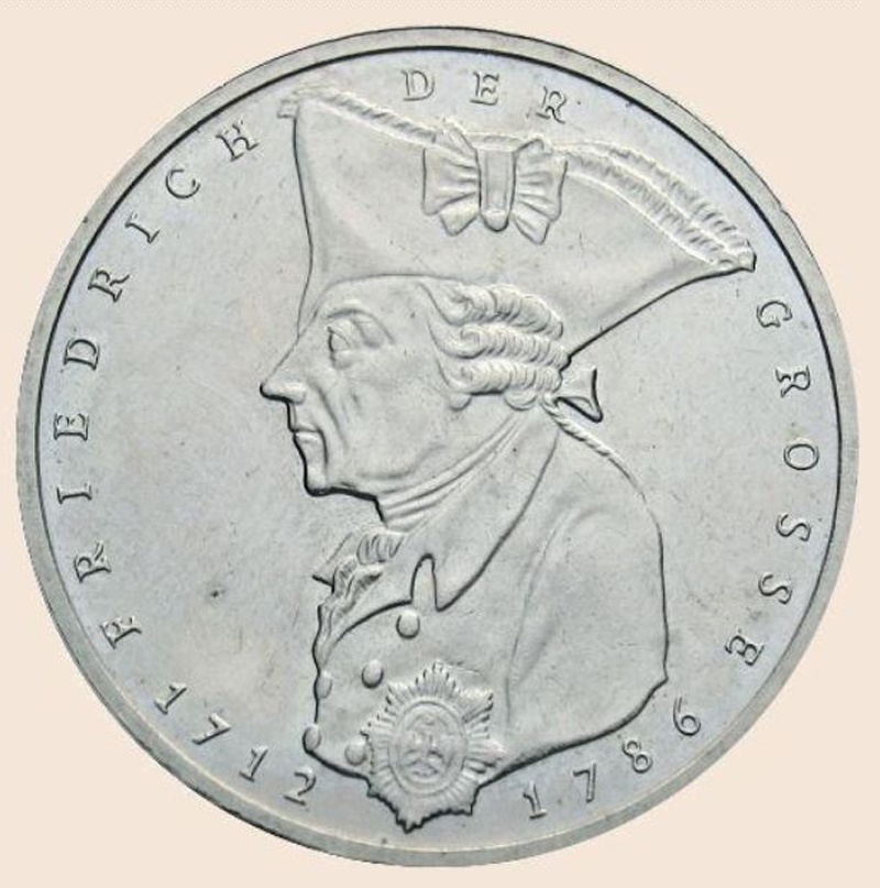 5 Deutsche Mark - Gedenkmünze zum 200. Todestag von Friedrich dem Großen (Heimatmuseum und -Archiv Bad Bodendorf CC BY-NC-SA)