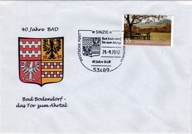 Briefumschlag mit Sonderstempel 40 Jahre Bad Bodendorf (Heimatmuseum und -Archiv Bad Bodendorf CC BY-NC-SA)