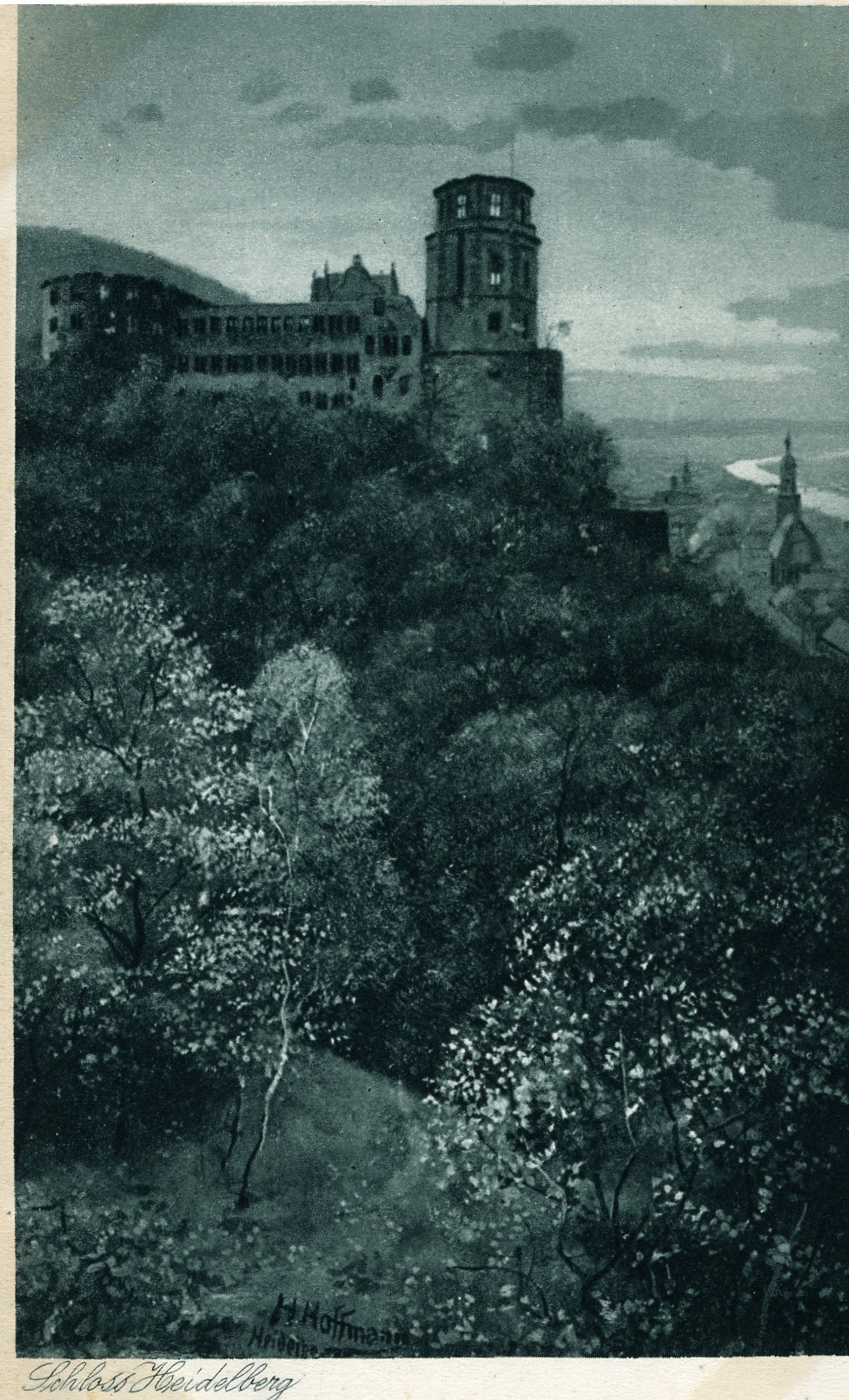 Postkarte Schloss Heidelberg (Historisches Museum der Pfalz, Speyer CC BY)