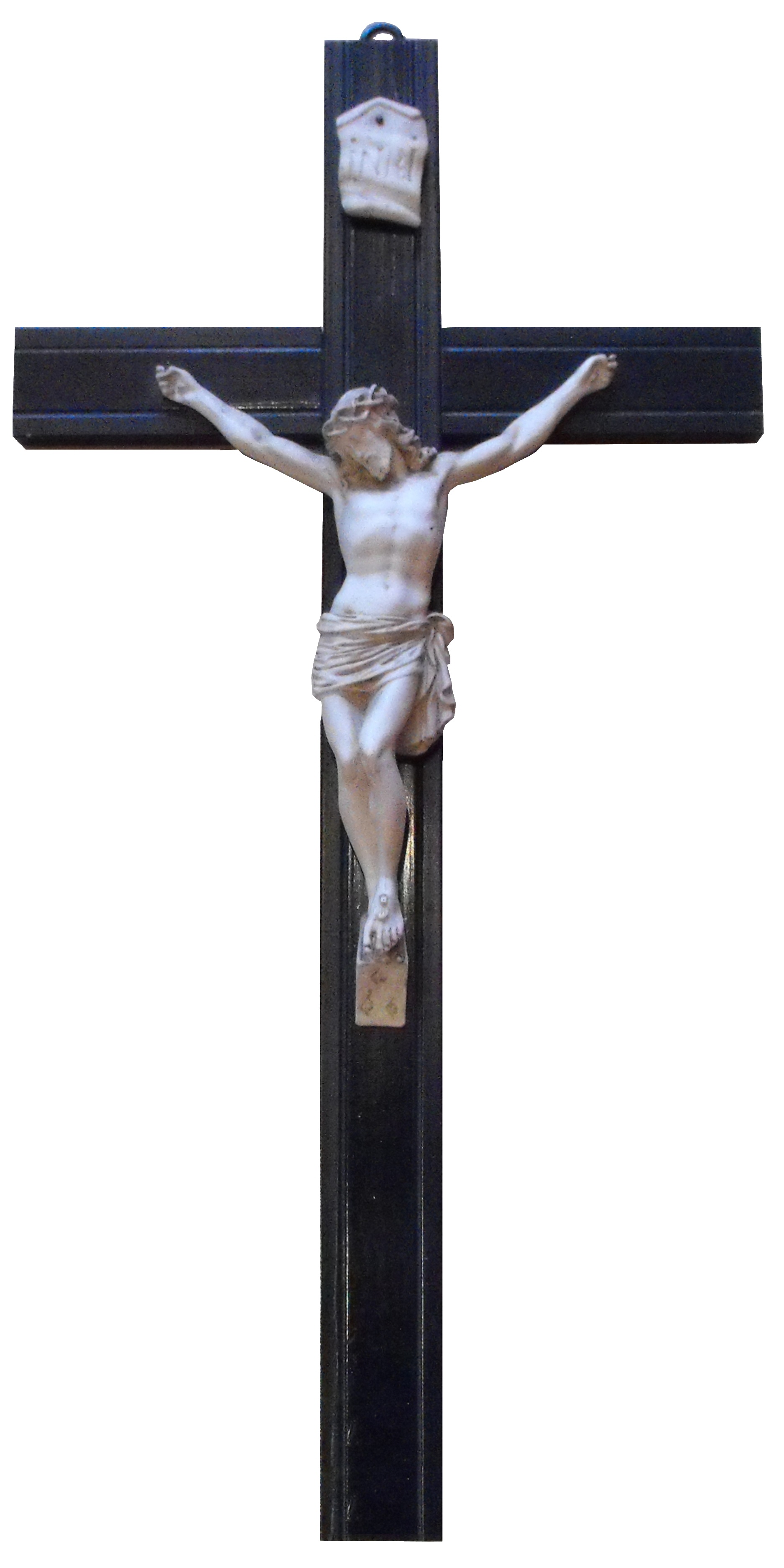 Holzkreuz mit christliche Kreuzigungsdarstellung (Heimatmuseum und -Archiv Bad Bodendorf CC BY-NC-SA)