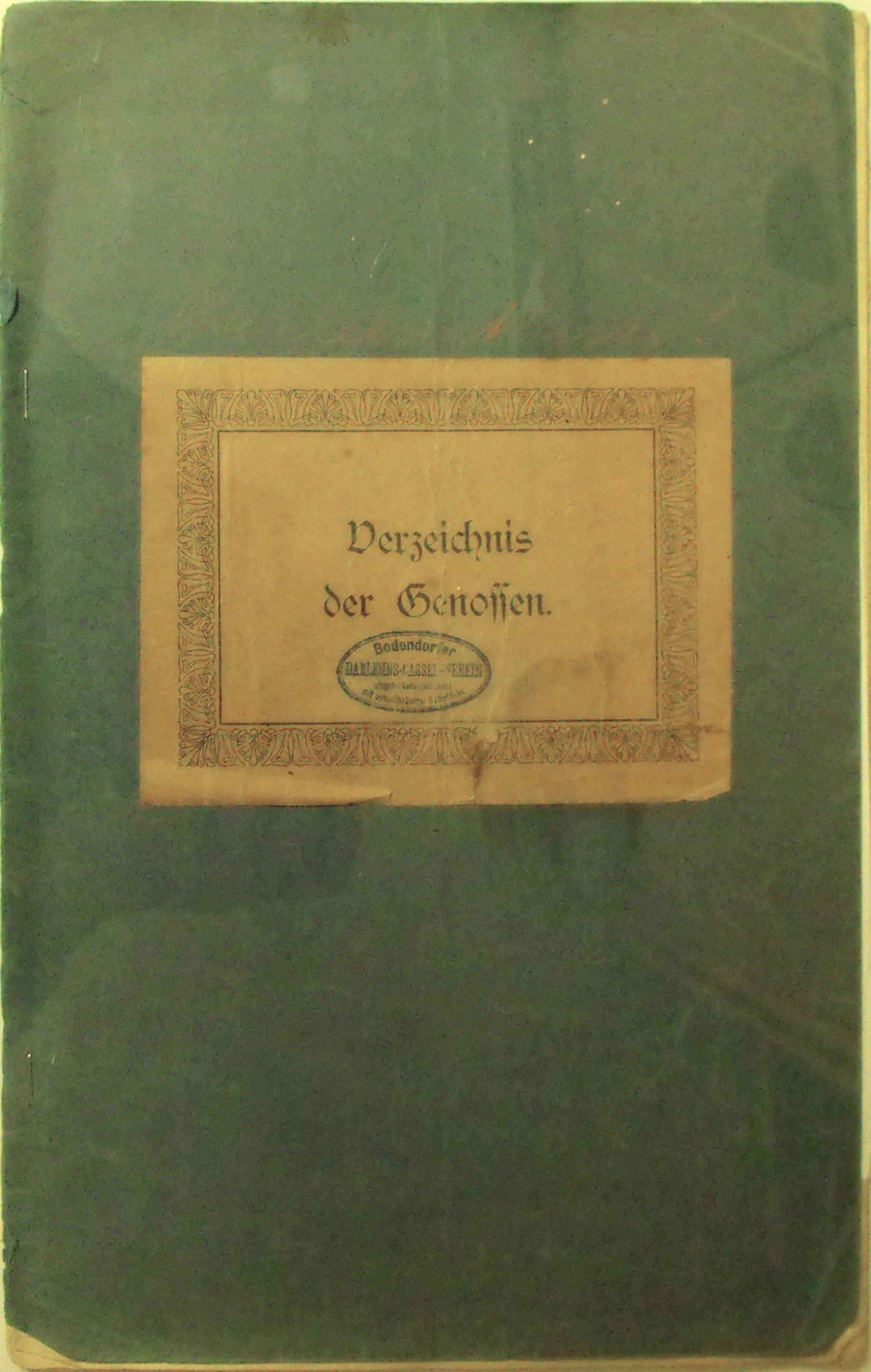Verzeichnis der Genossen "Bodendorfer Darlehnkassen Verein" (Heimatmuseum und -Archiv Bad Bodendorf CC BY-NC-SA)
