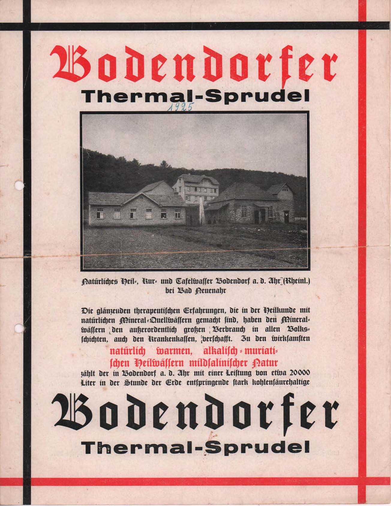Vierseitiger Prospekt "Bodendorfer Thermal-Sprudel" (Heimatmuseum und -Archiv Bad Bodendorf CC BY-NC-SA)