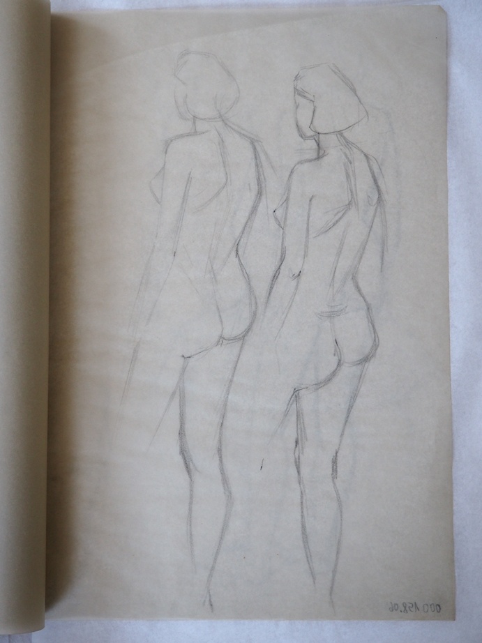 Studienmappe: doppelter weiblicher Akt (Erkenbert-Museum Frankenthal CC BY-NC-SA)