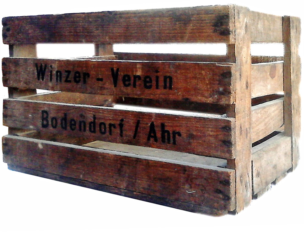 Holztransportkiste des Winzer-Verein Bodendorf/Ahr (Heimatmuseum und -Archiv Bad Bodendorf CC BY-NC-SA)