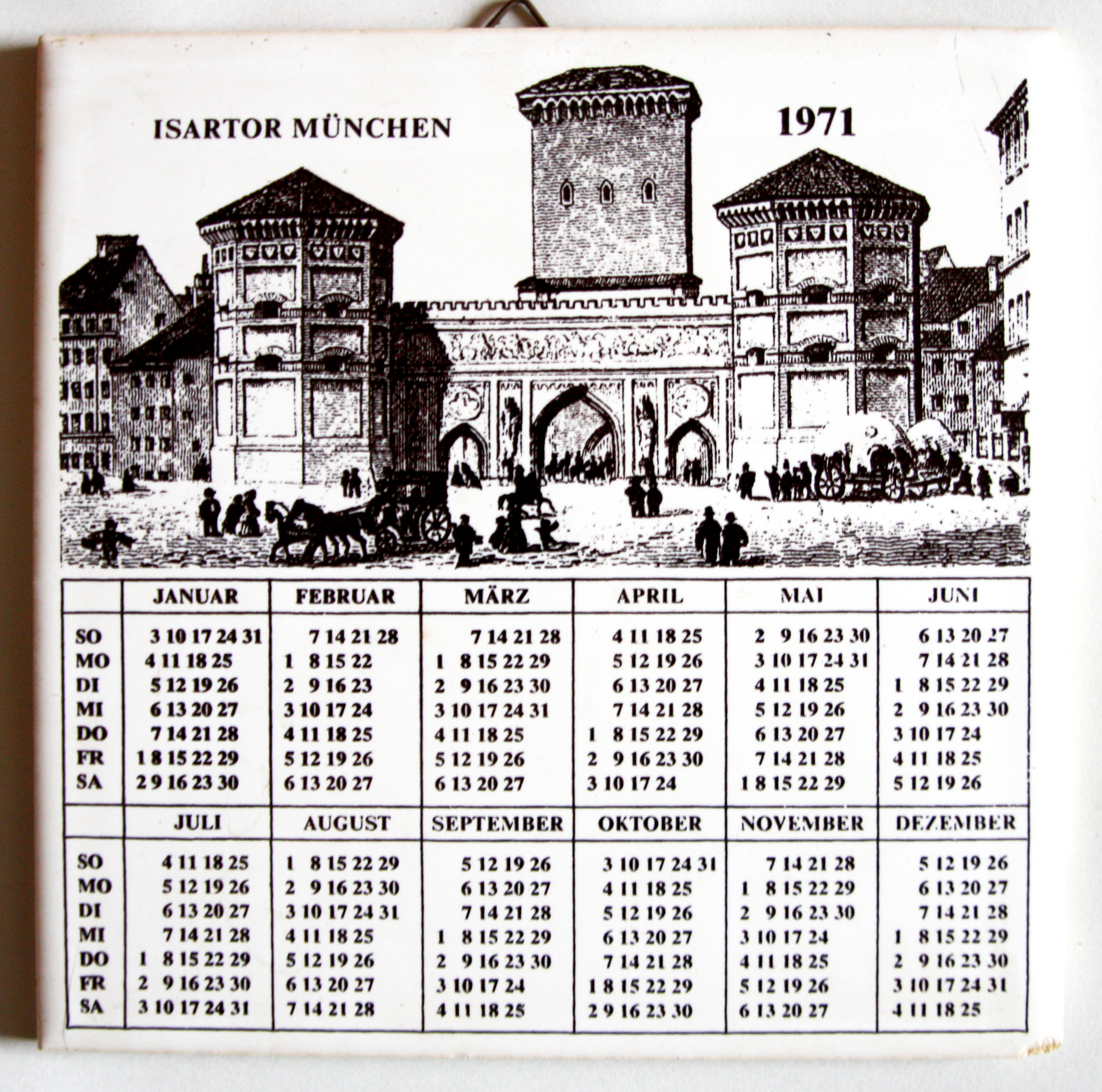Kalenderfliese 1971 (Heimatmuseum Schloss Sinzig CC BY-NC-SA)