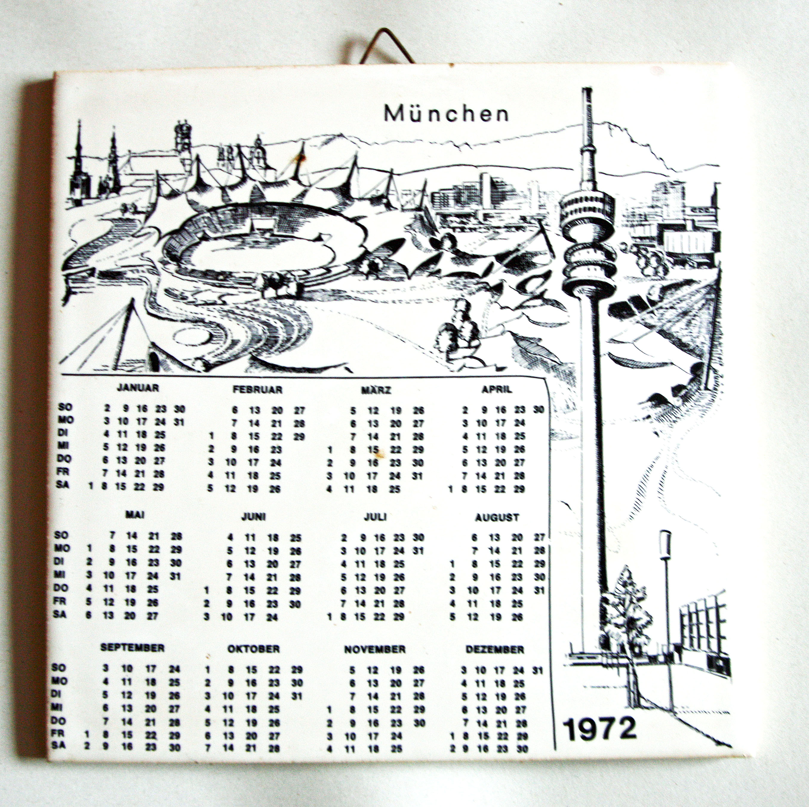 Kalenderfliese 1972 (Heimatmuseum Schloss Sinzig CC BY-NC-SA)