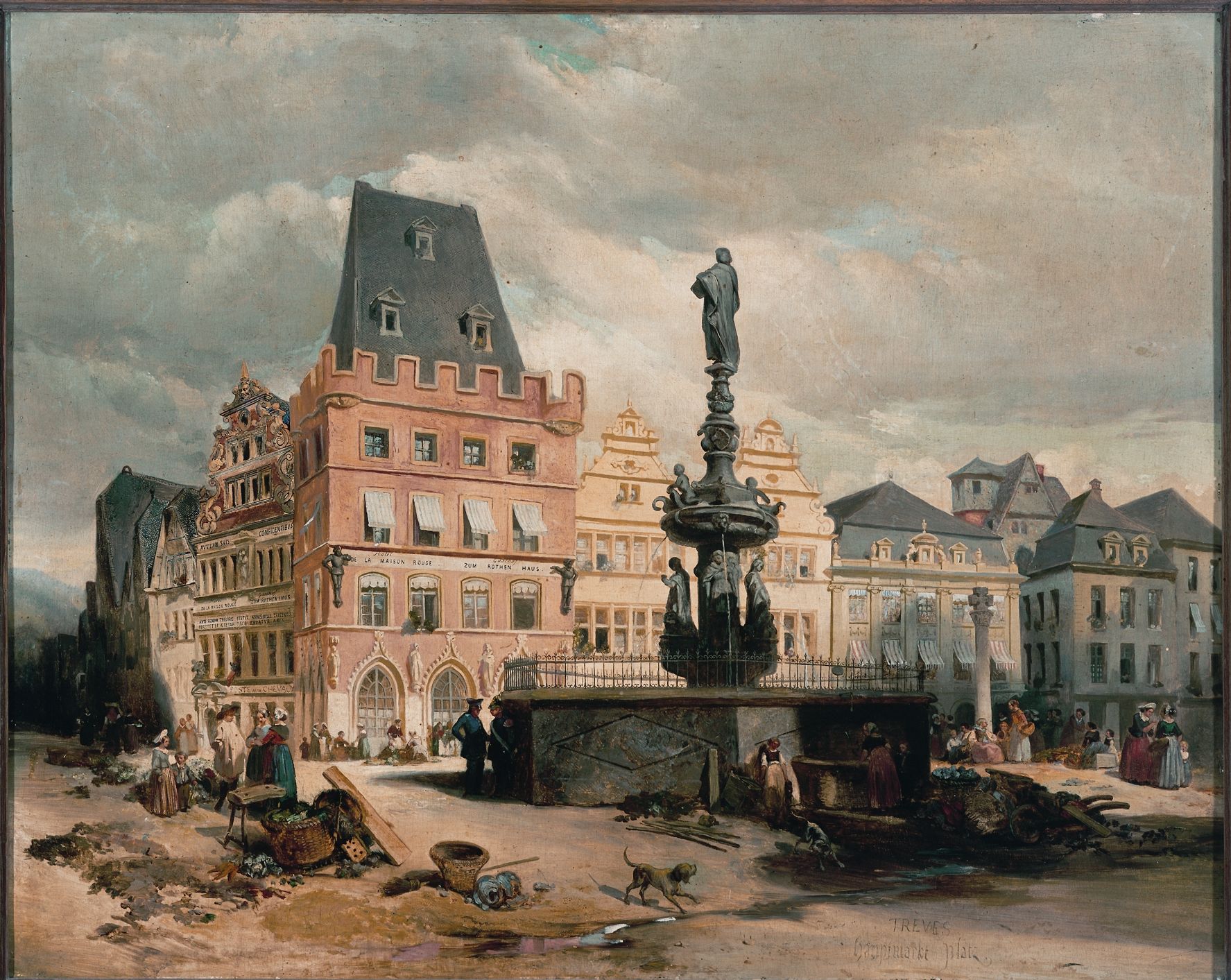 Ansicht des Trierer Hauptmarktes, um 1847 (Stadtmuseum Simeonstift CC BY-NC-ND)