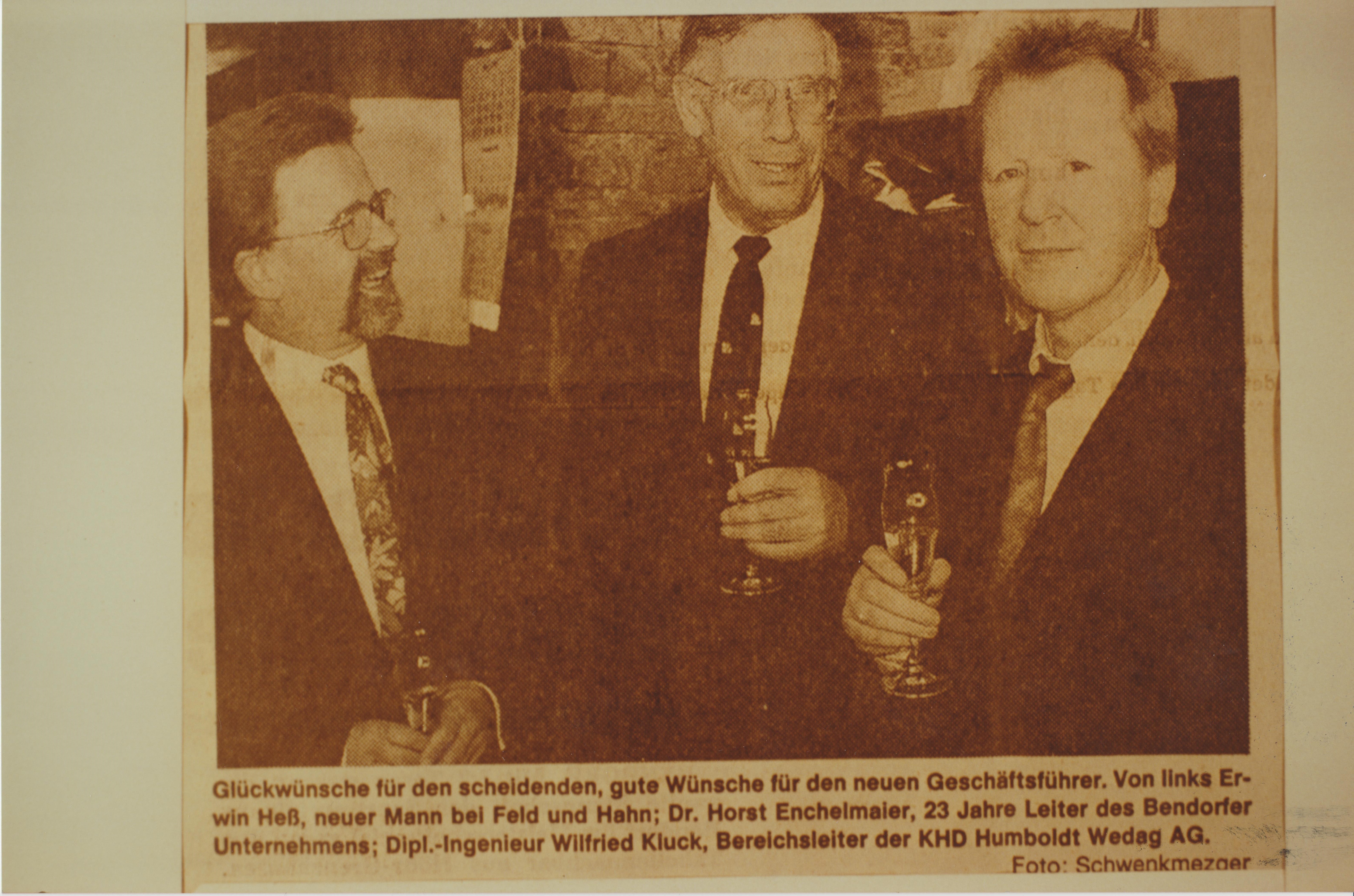 Firma "Feld & Hahn" Bendorf, Verabschiedung Dr. Horst Enchelmeyer in den Ruhestand 1991 (REM CC BY-NC-SA)