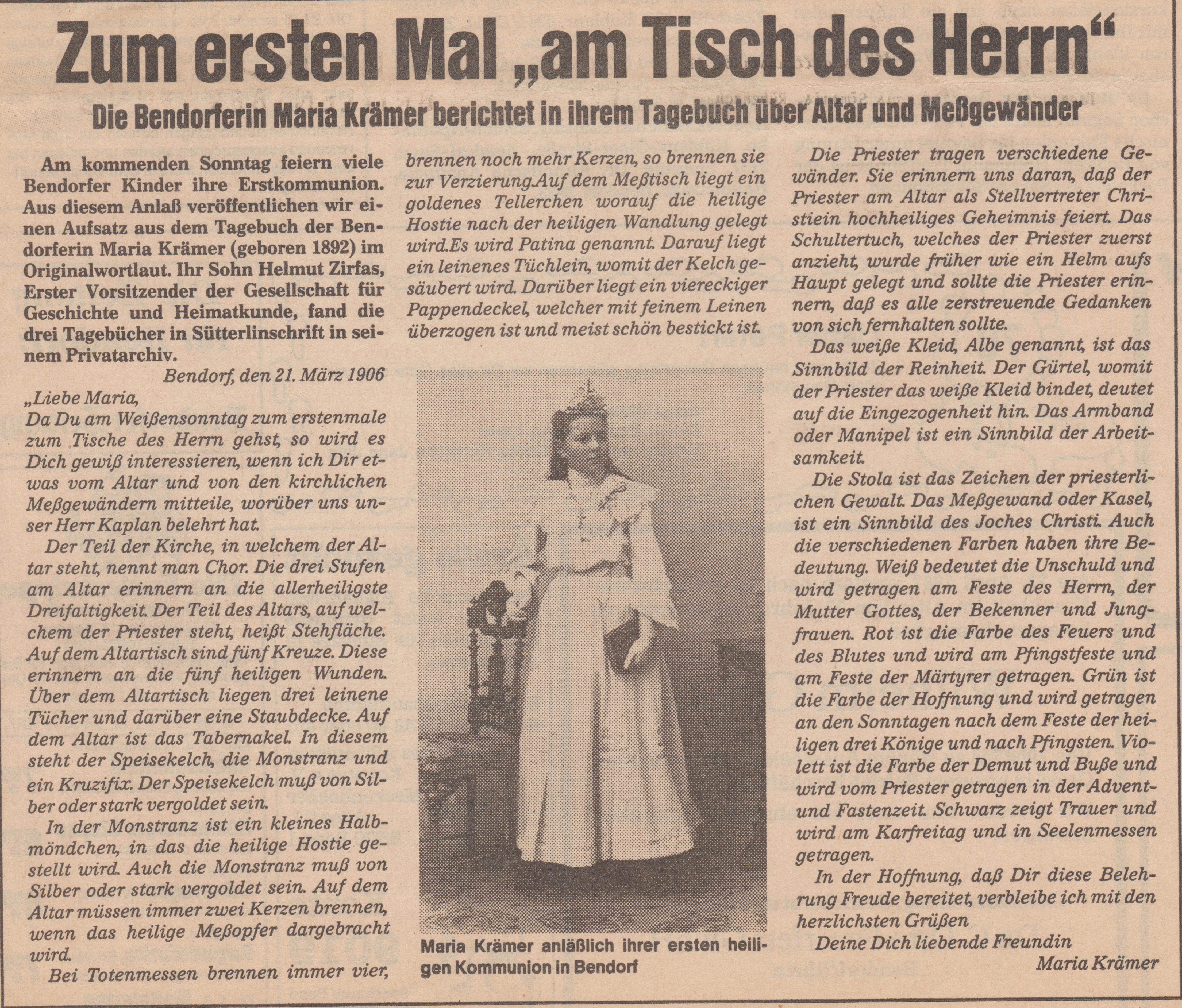 Aufsatz aus dem Tagebuch der Bendorferin Maria Krämer aus dem Jahre 1906 (REM CC BY-NC-SA)