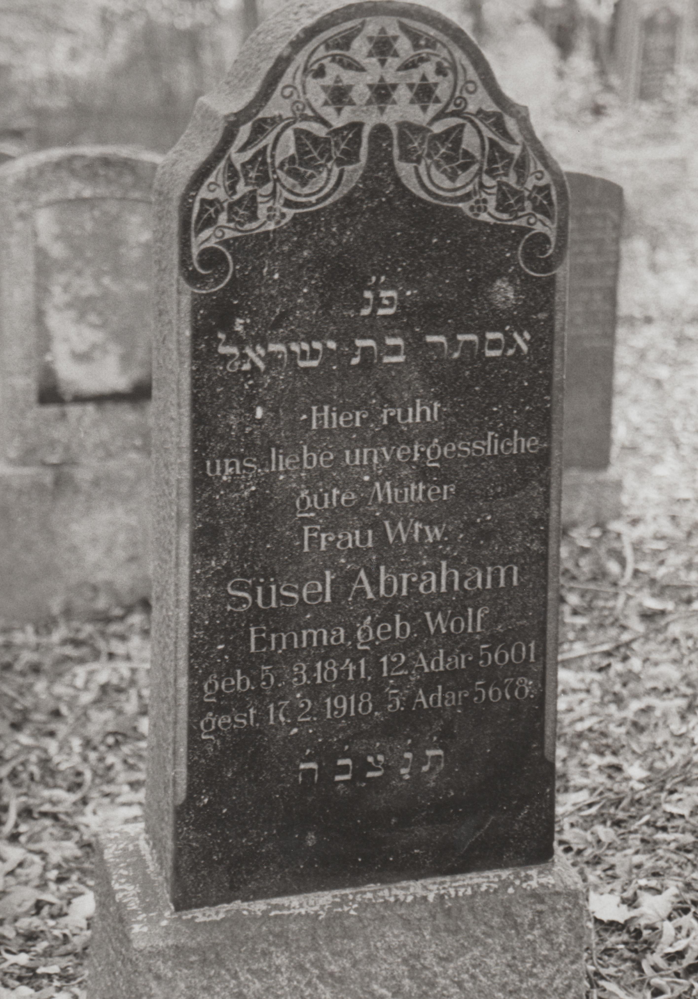 Grabstein von "Süsel Abraham" auf dem jüdischen Friedhof in Bendorf (REM CC BY-NC-SA)