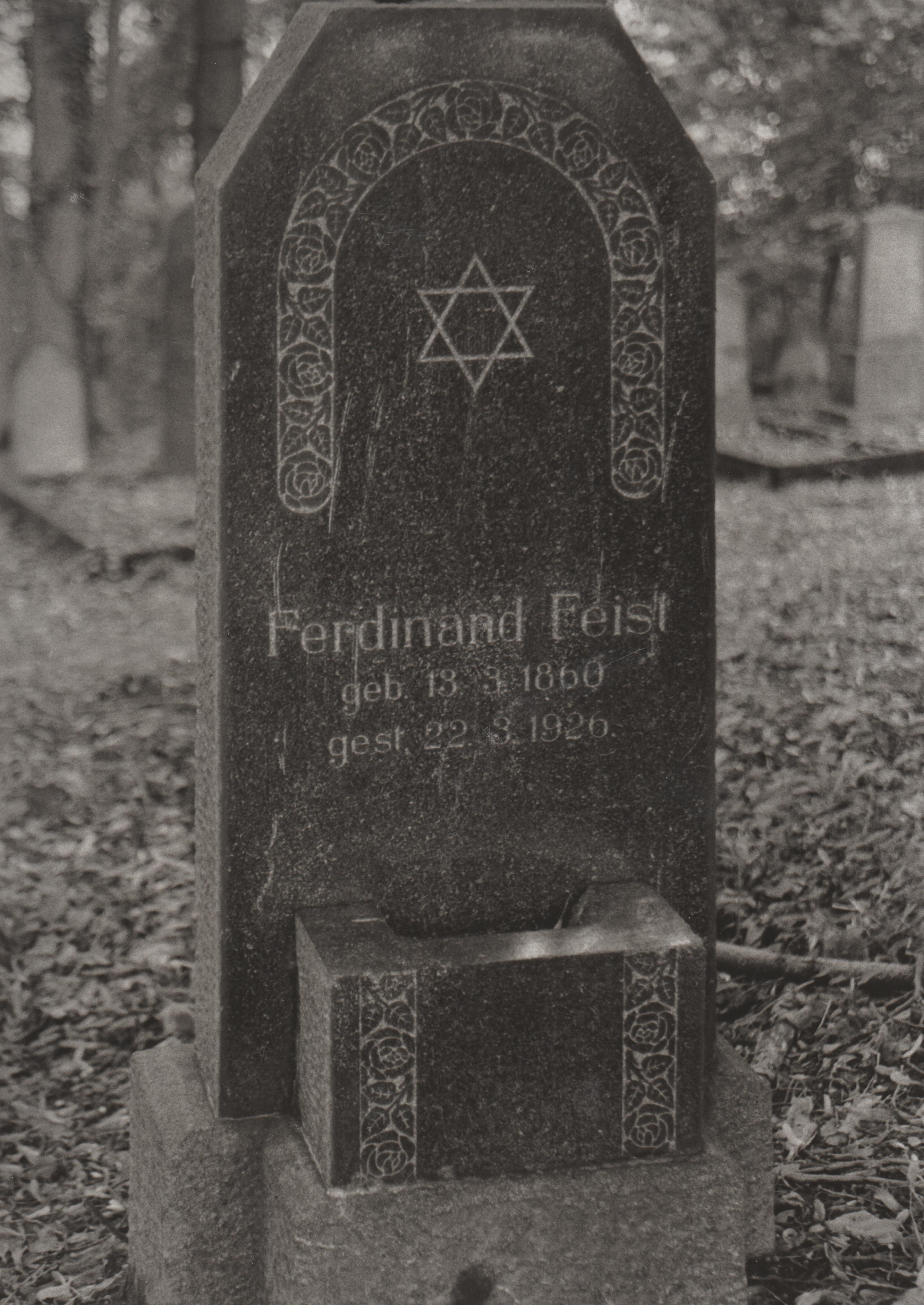 Grabstein von "Ferdinand Feist" auf dem jüdischen Friedhof in Bendorf (REM CC BY-NC-SA)