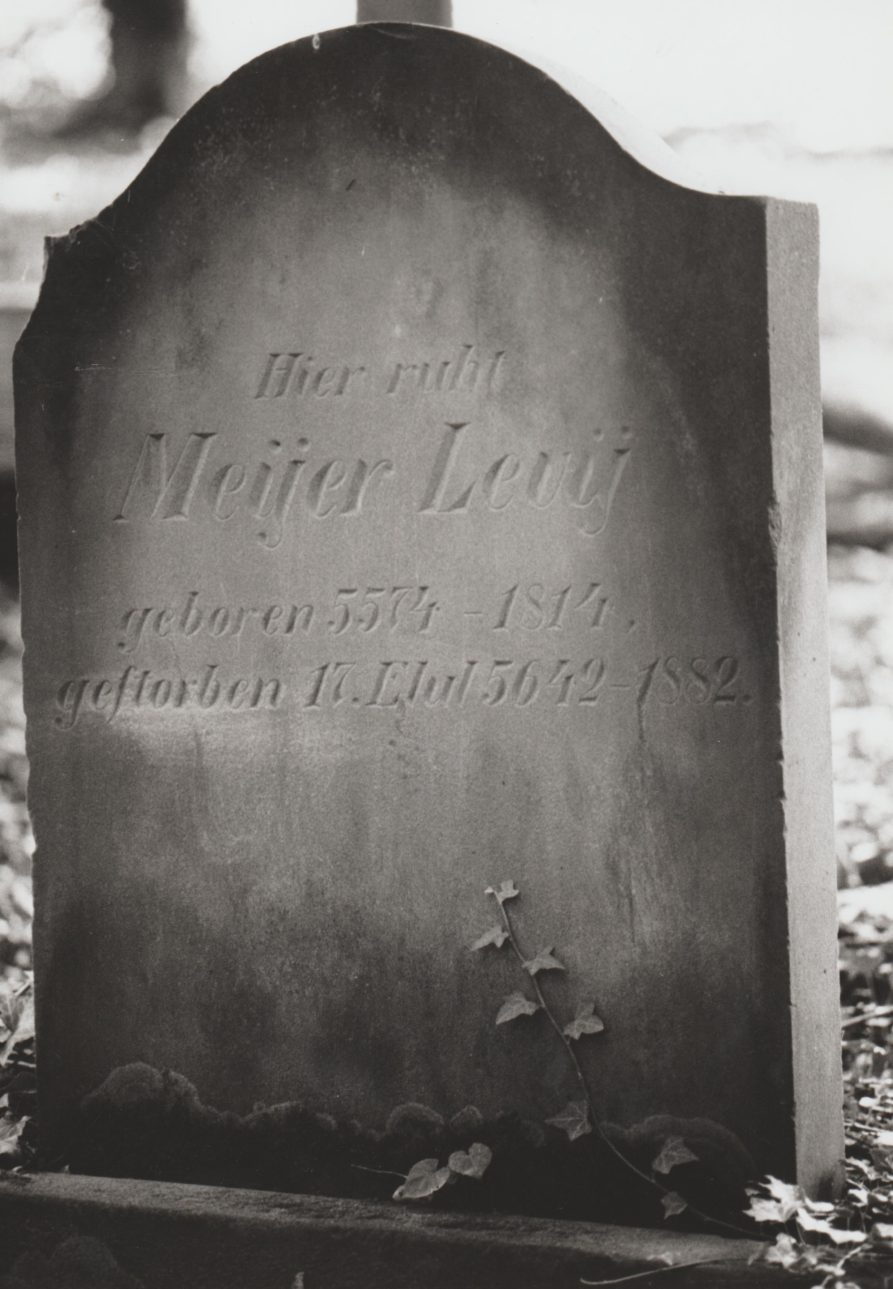 Grabstein von "Levy Meijer" auf dem jüdischen Friedhof in Bendorf (REM CC BY-NC-SA)