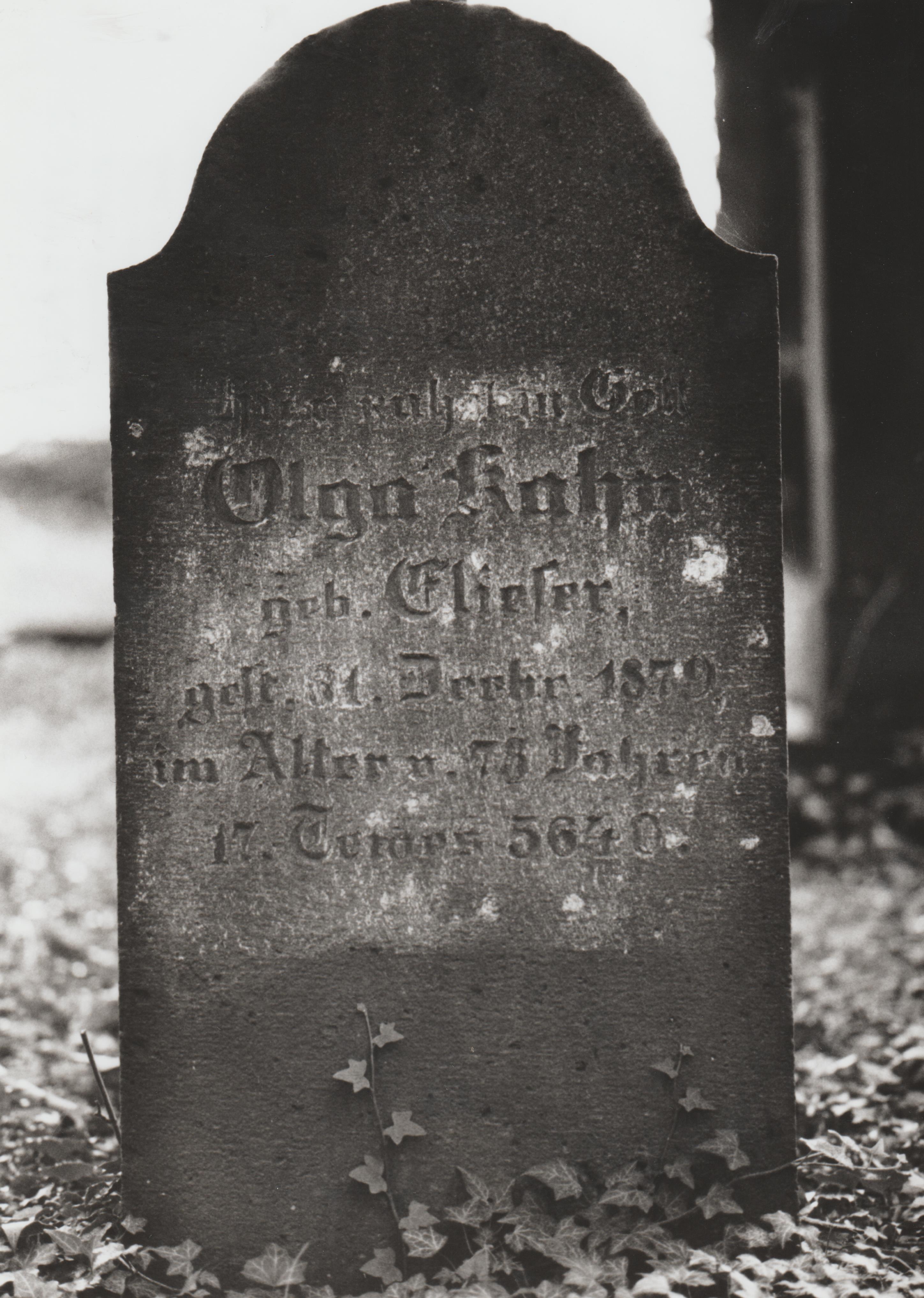 Grabstein von "Olga Kahn" auf dem jüdischen Friedhof in Bendorf (REM CC BY-NC-SA)