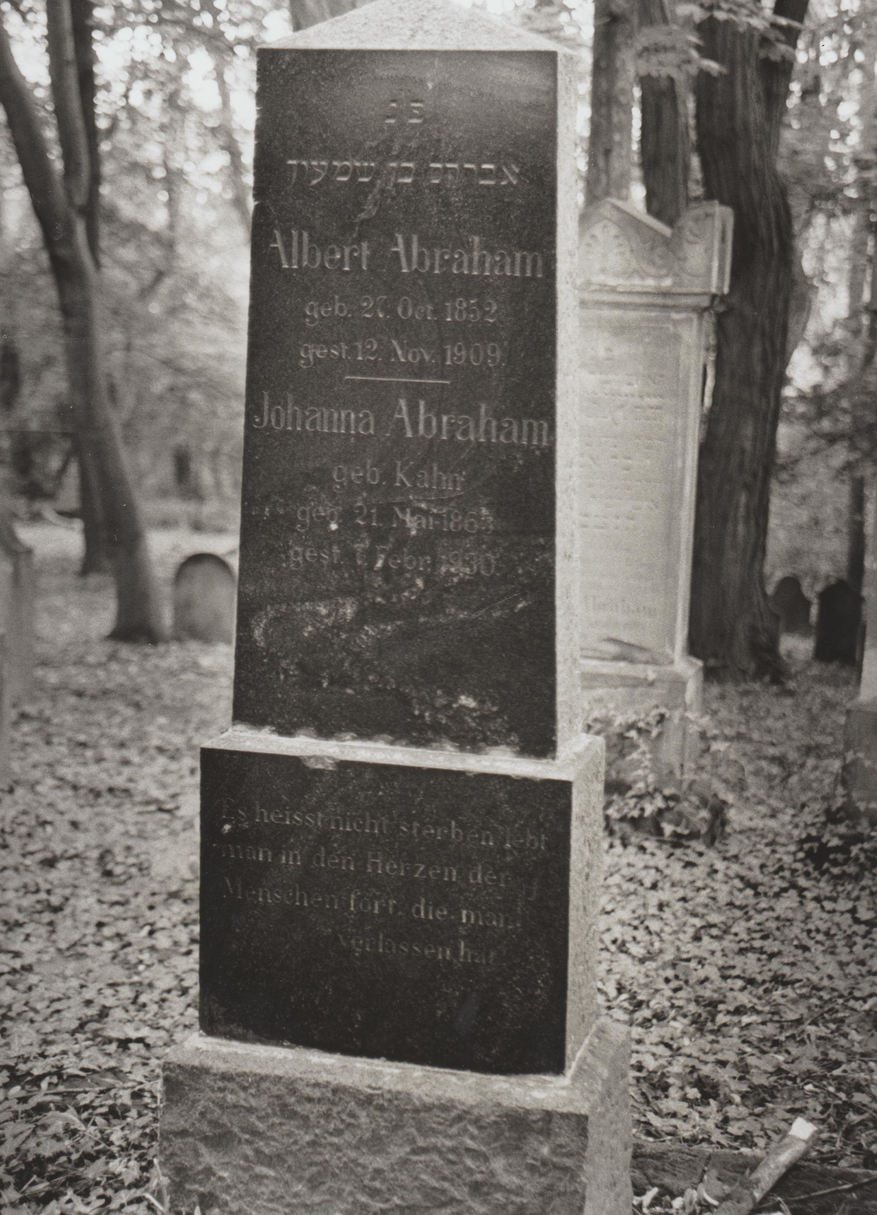 Grabstein "Albert und Johannna Abraham", jüdischer Friedhof Bendorf (REM CC BY-NC-SA)