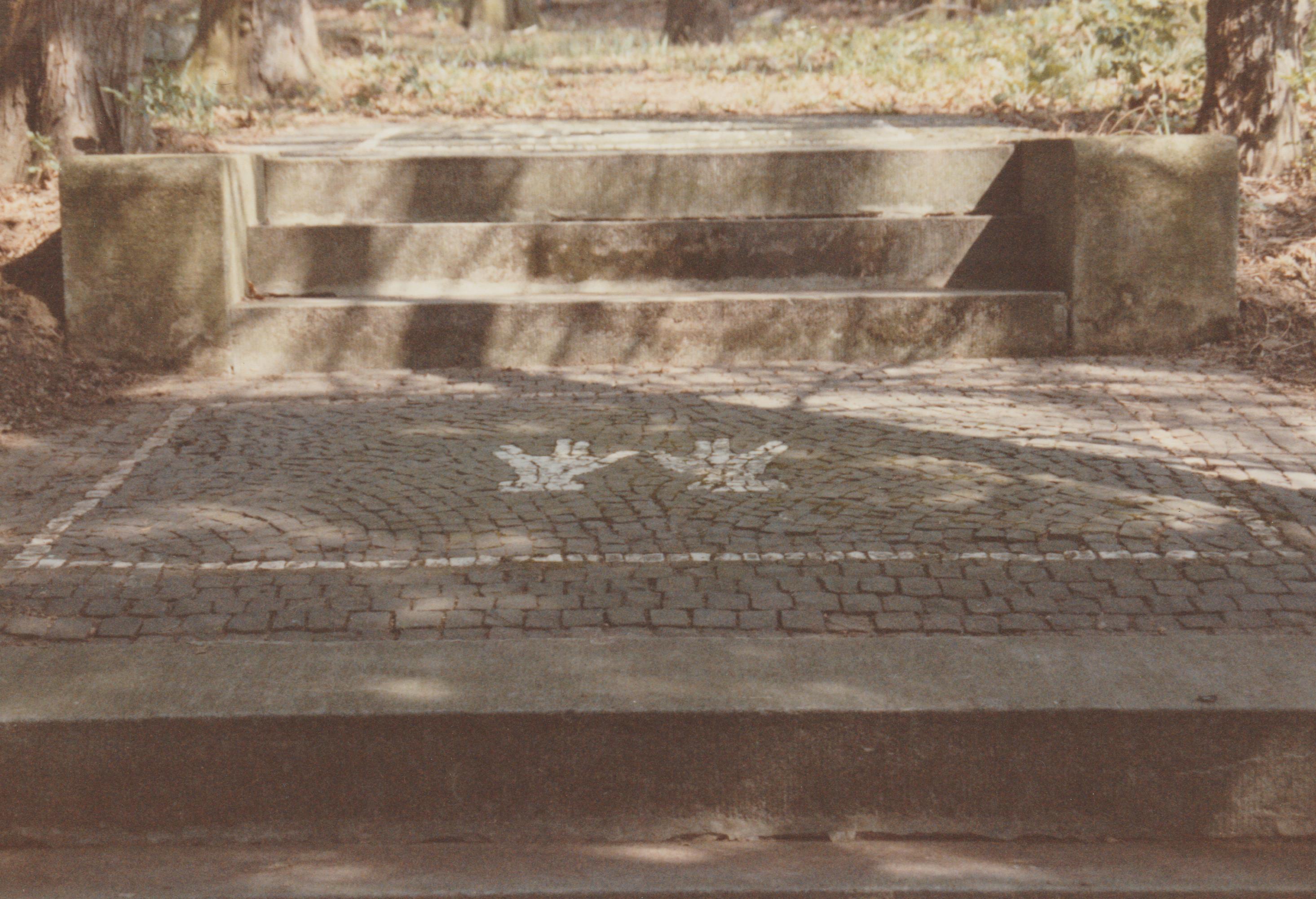 Treppenstufe "segnende Priesterhände", jüdischer Friedhof Bendorf (REM CC BY-NC-SA)