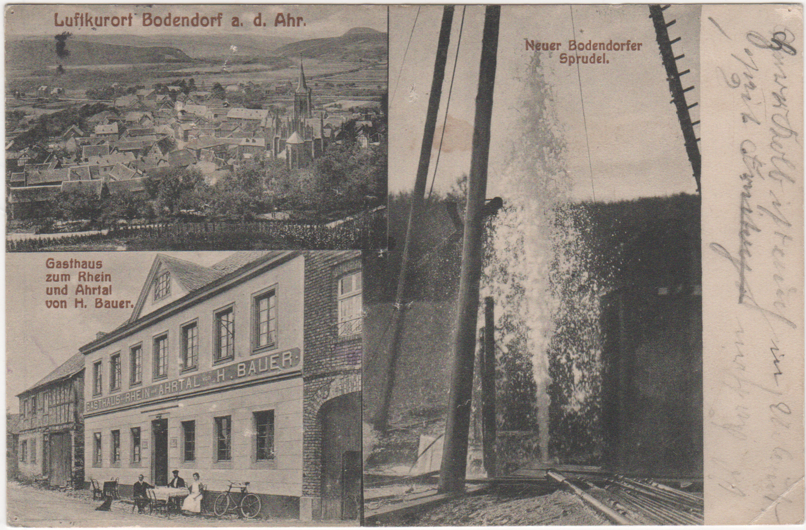 Ansichtskarte als Feldport vom "Luftkurort Bodendorf a. d. Ahr" an Soldaten im Feld (Heimatmuseum und -Archiv Bad Bodendorf CC BY-NC-SA)