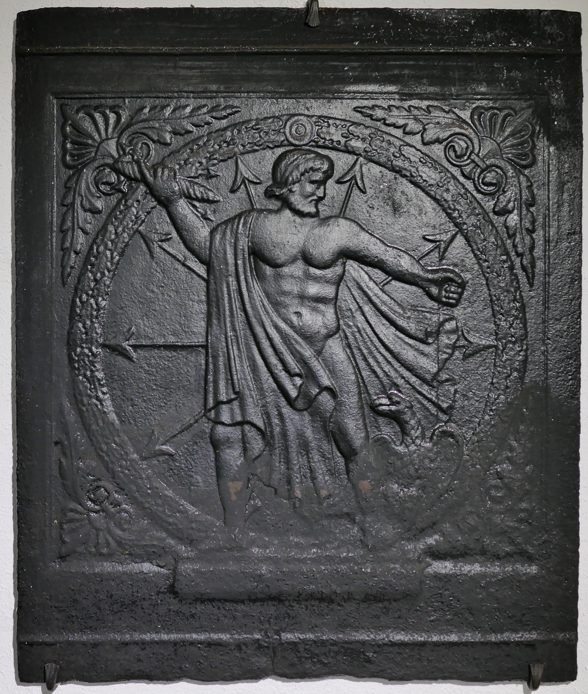 Takenplatte oder Kaminplatte "Zeuss der Jupiter" (Volkskunde- und Freilichtmuseum Roscheider Hof CC0)