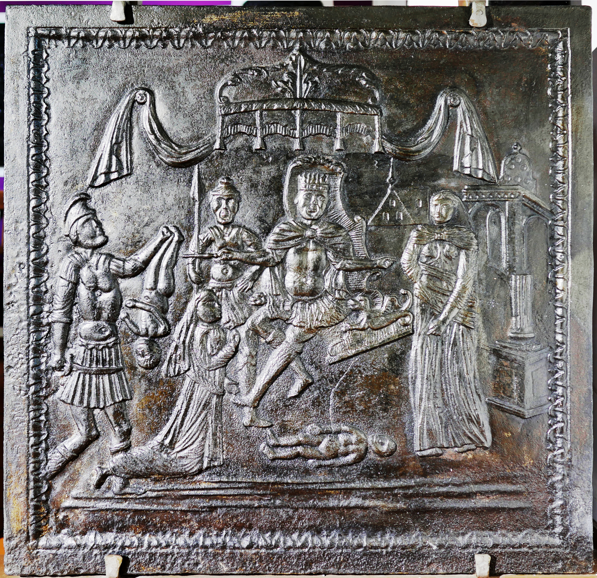 Takenplatte, Das Urteil des Salomo (Volkskunde- und Freilichtmuseum Roscheider Hof CC0)