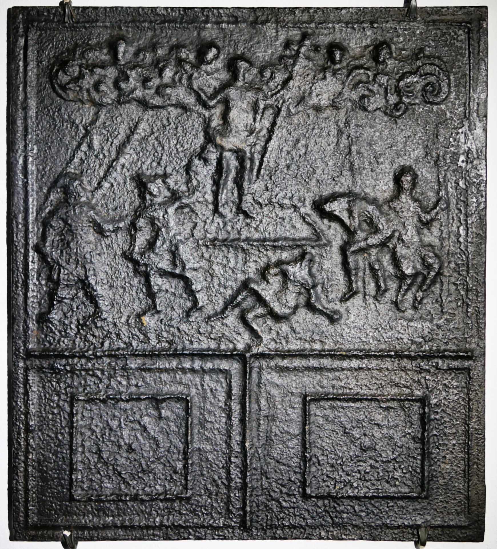 Kaminplatte, Auferstehung (Volkskunde- und Freilichtmuseum Roscheider Hof CC0)
