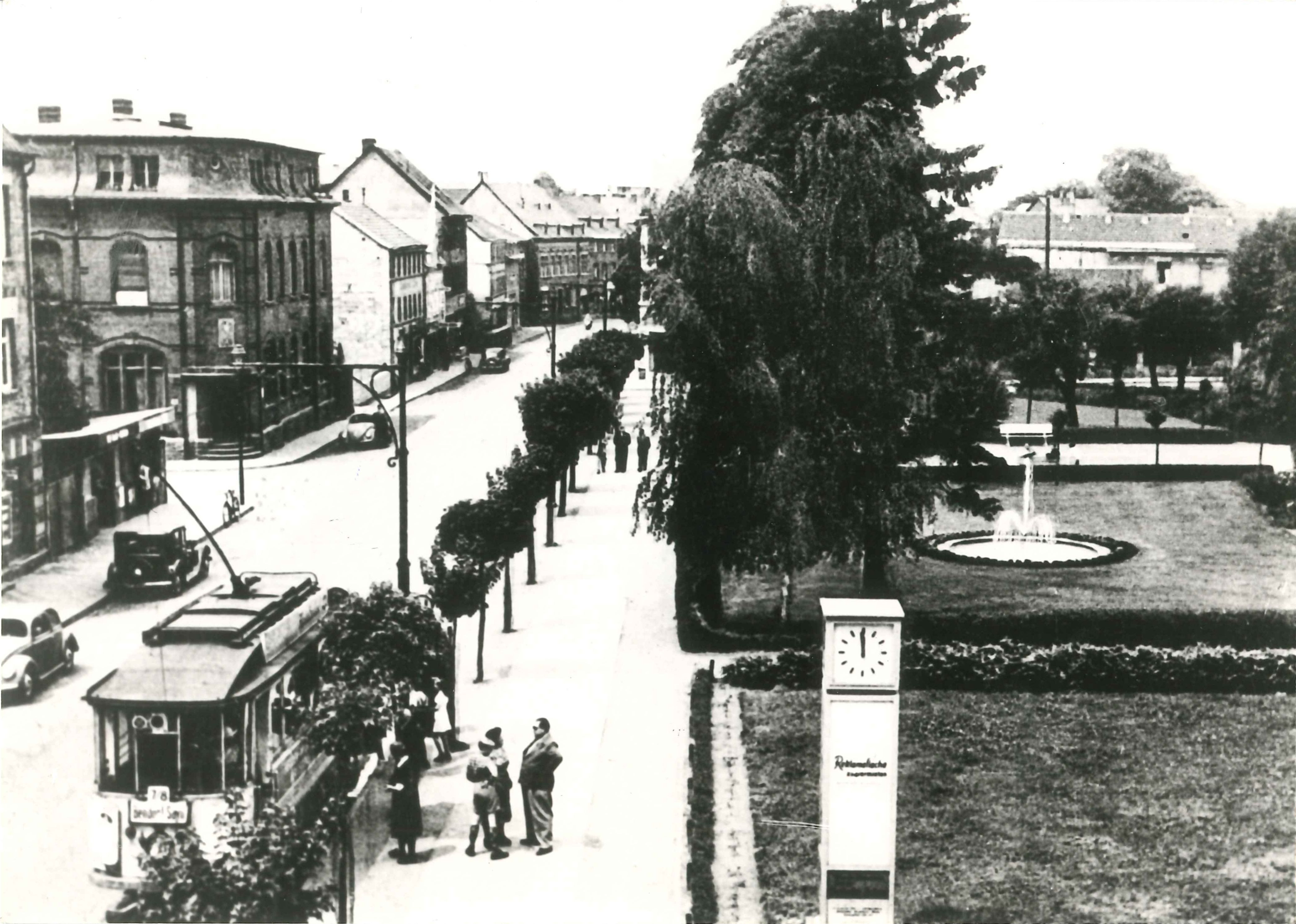 Bendorf Hauptstraße am Stadtpark, 1954 (REM CC BY-NC-SA)