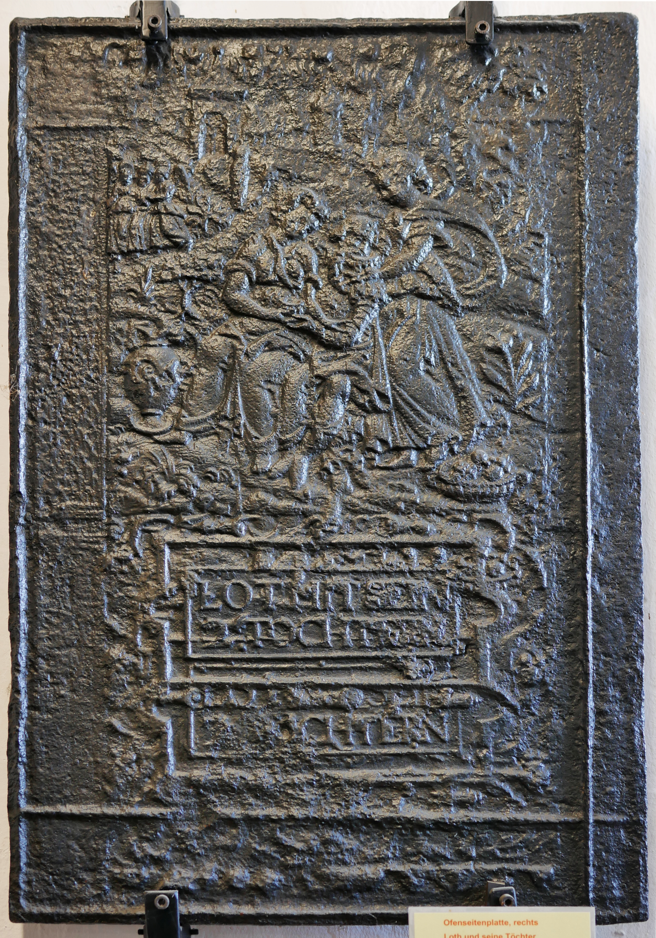 Ofenplatte, Loth und seine Töchter (Volkskunde- und Freilichtmuseum Roscheider Hof CC0)