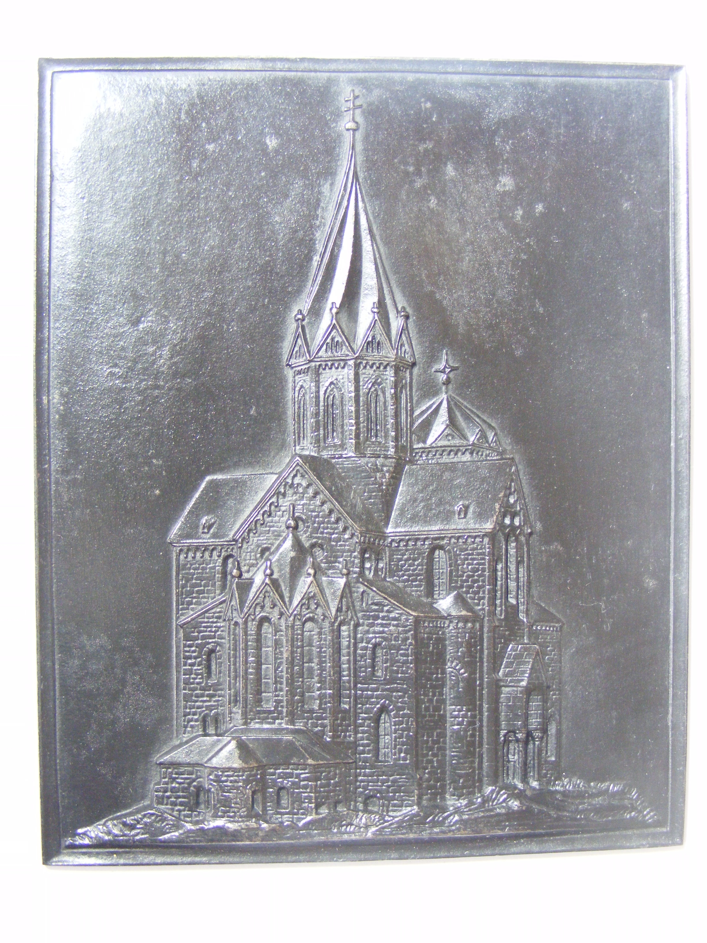 Sayner Neujahrsplakette 1851, Kirche zu Werden an der Ruhr (Rheinisches Eisenkunstguss-Museum CC BY-NC-SA)