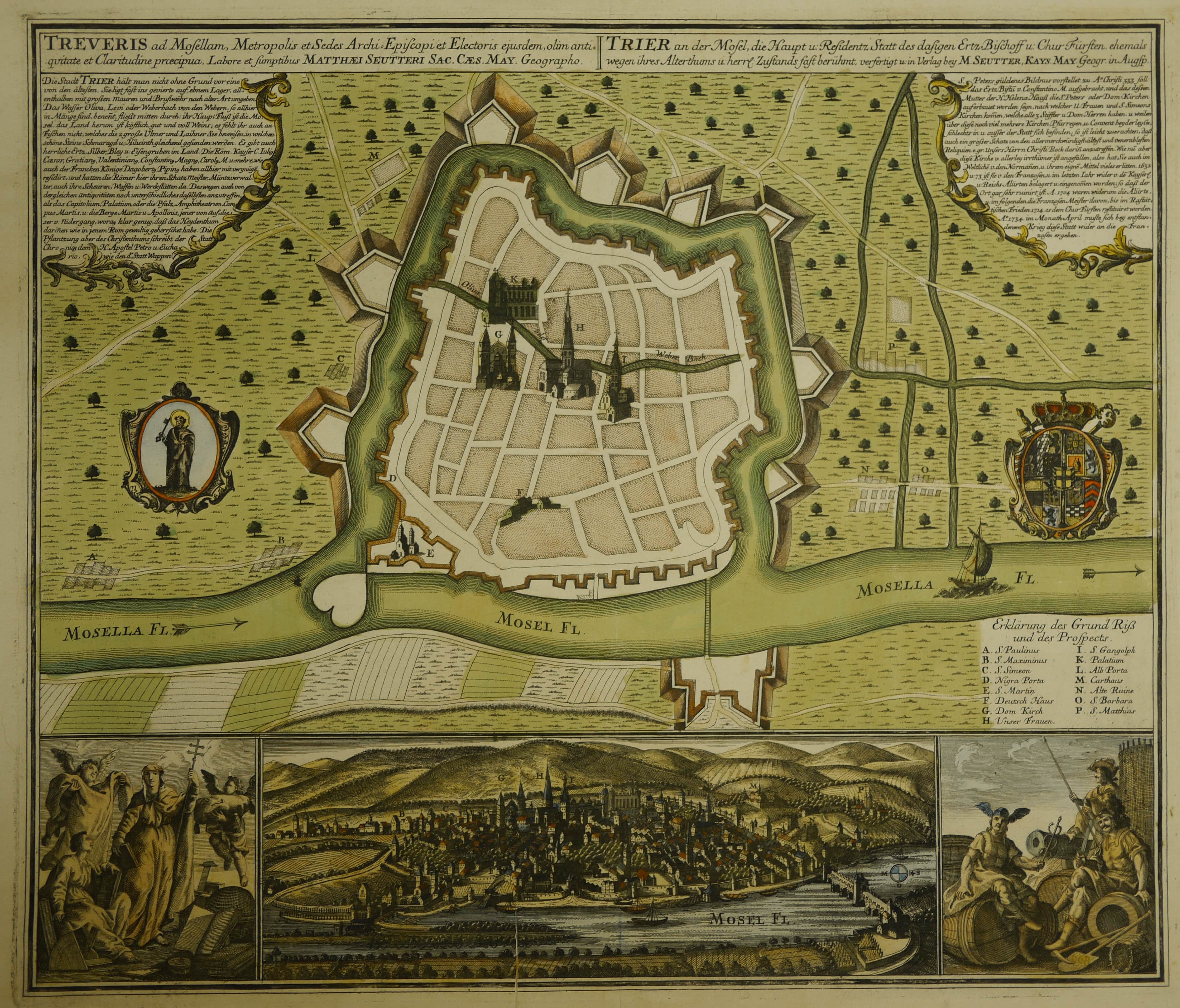 Plan und Ansicht der Stadt Trier (Stadtmuseum Simeonstift Trier CC BY-NC-ND)