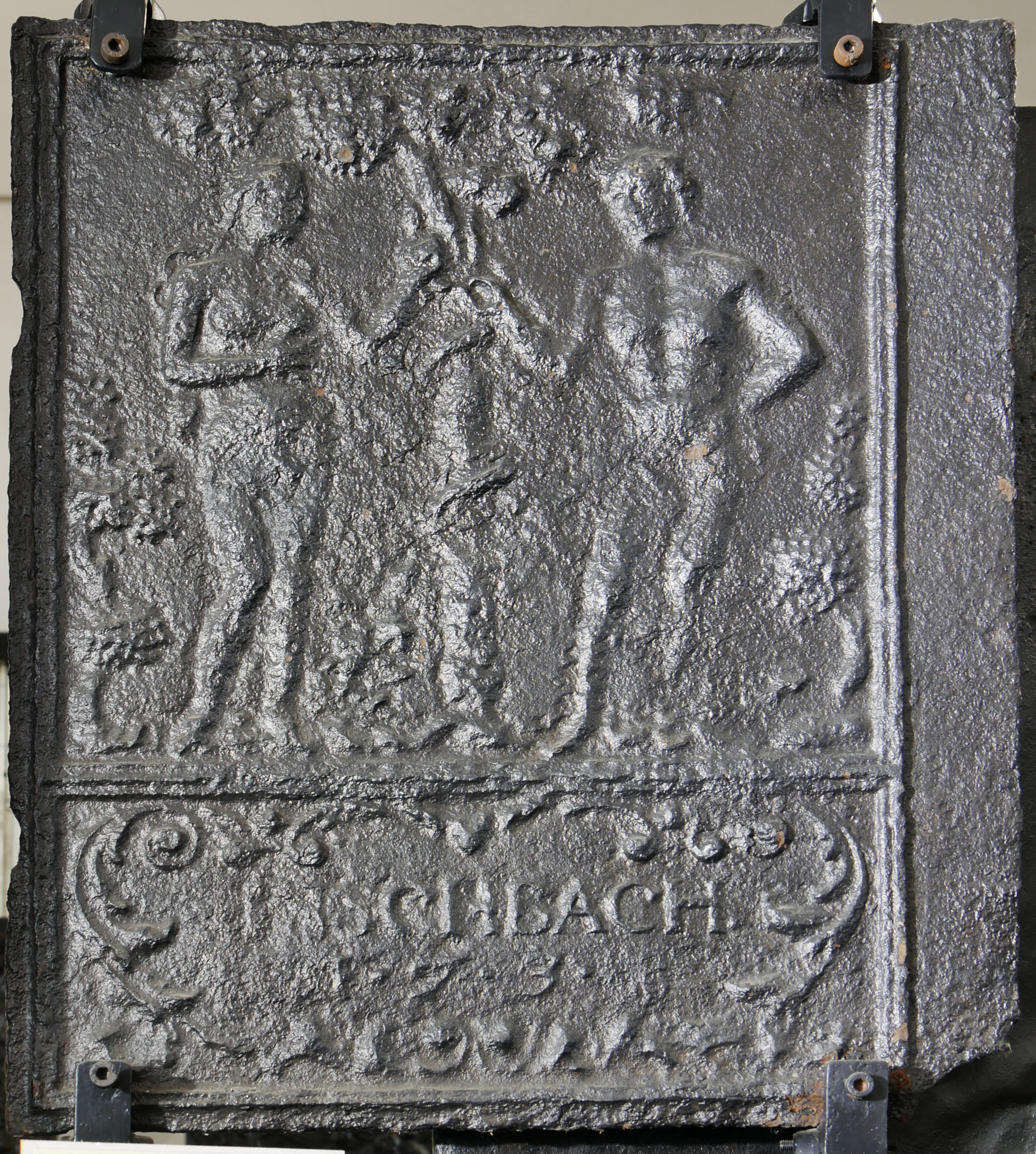 Ofenplatte, Adam und Eva (Volkskunde- und Freilichtmuseum Roscheider Hof CC0)