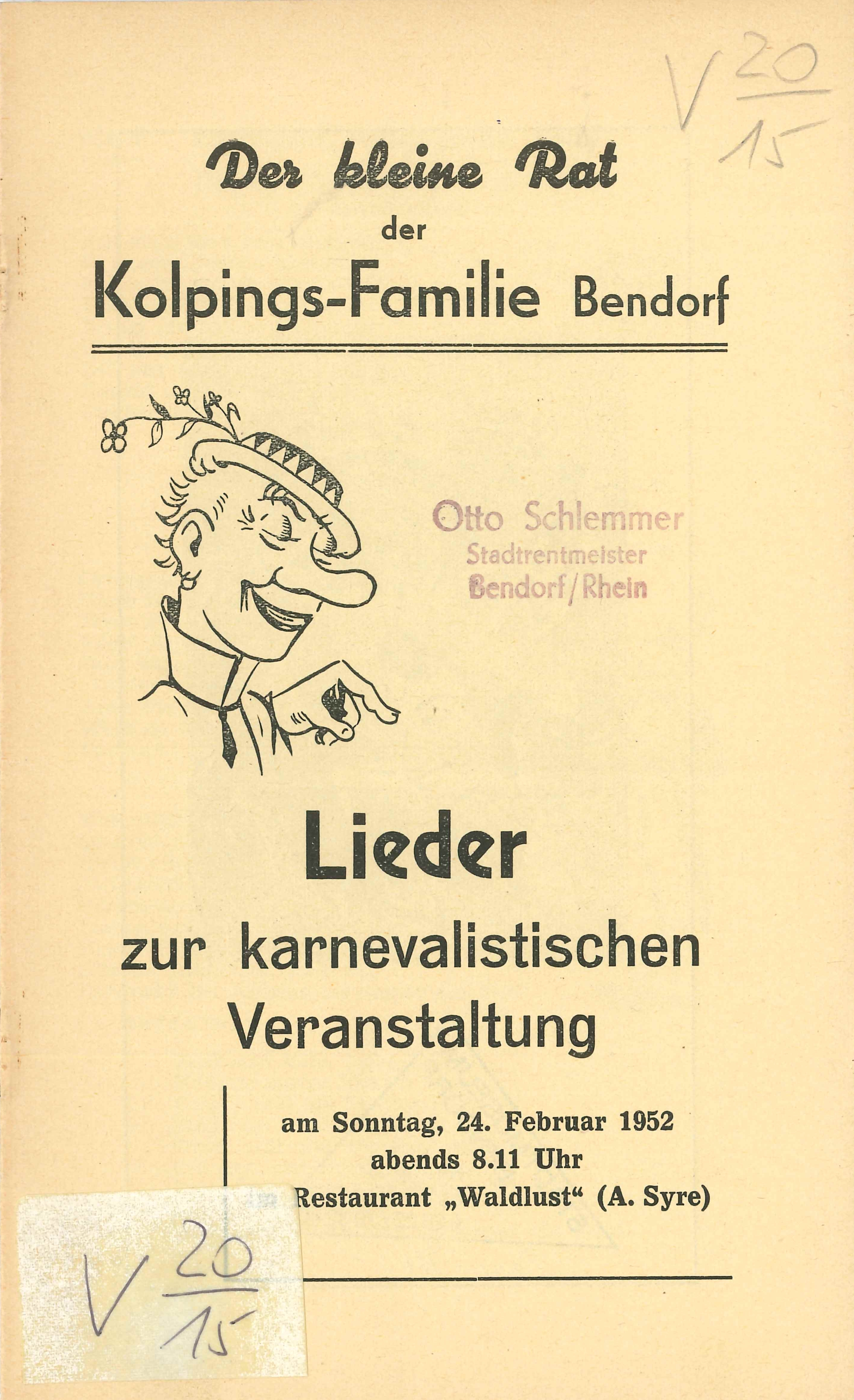 Liederheft Kolpingsfamilie Bendorf 1952 (Rheinisches Eisenkunstguss-Museum CC BY-NC-SA)