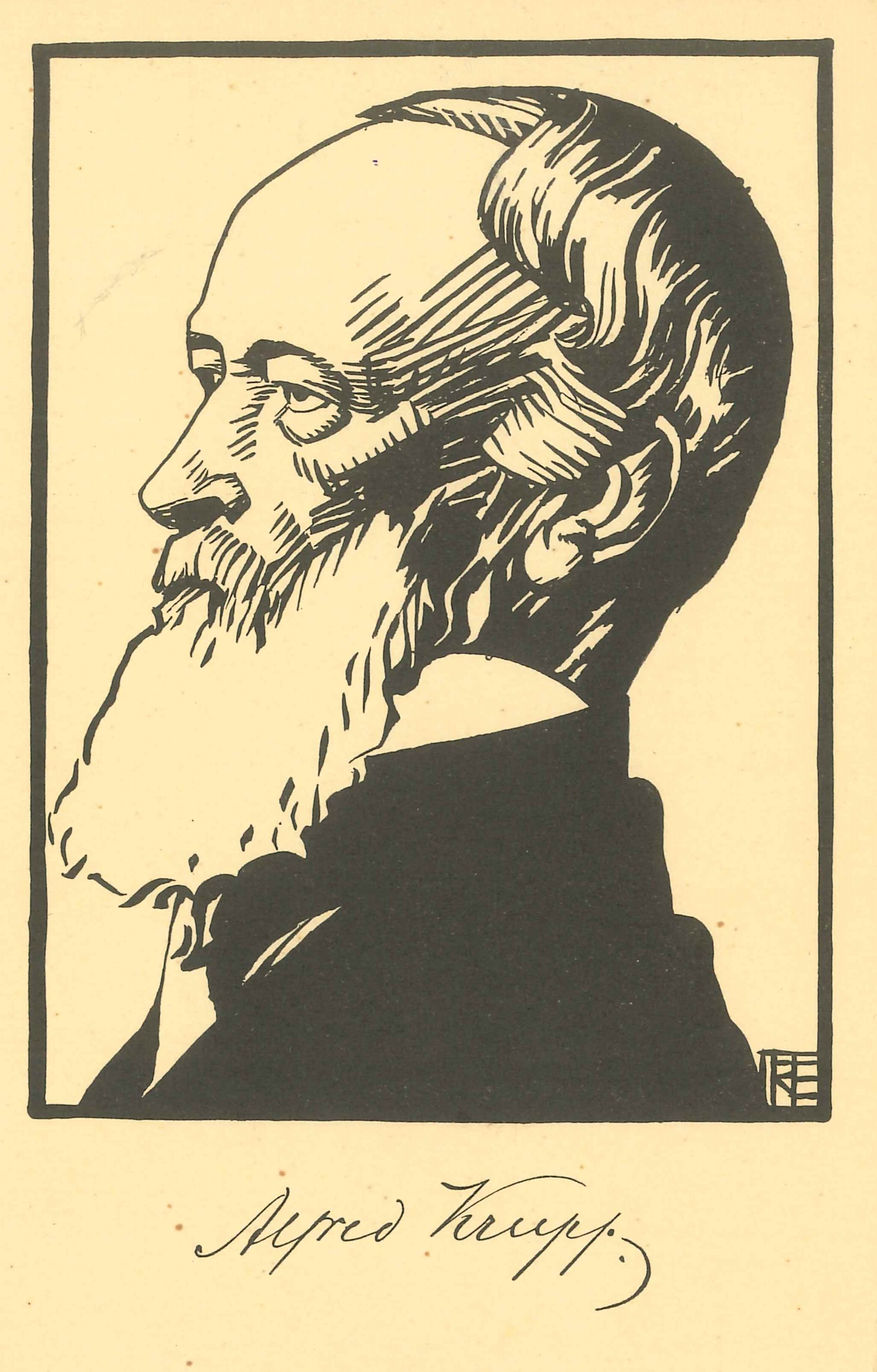 Postkarte, Portrait Alfred Krupp (REM CC BY-NC-SA)