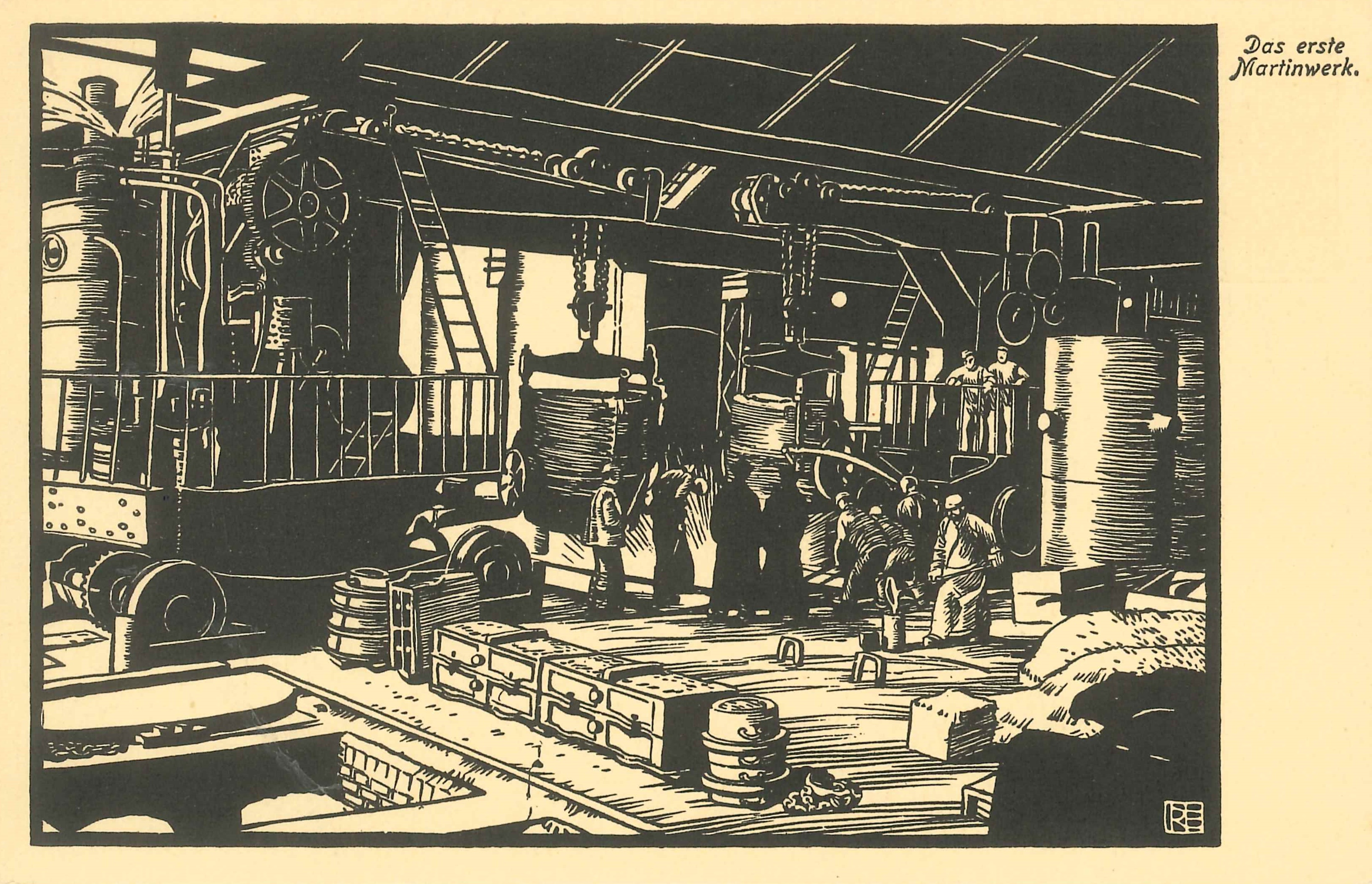 Postkarte, Das erste Martinswerk, Krupp’sche Gußstahlfabrik (REM CC BY-NC-SA)
