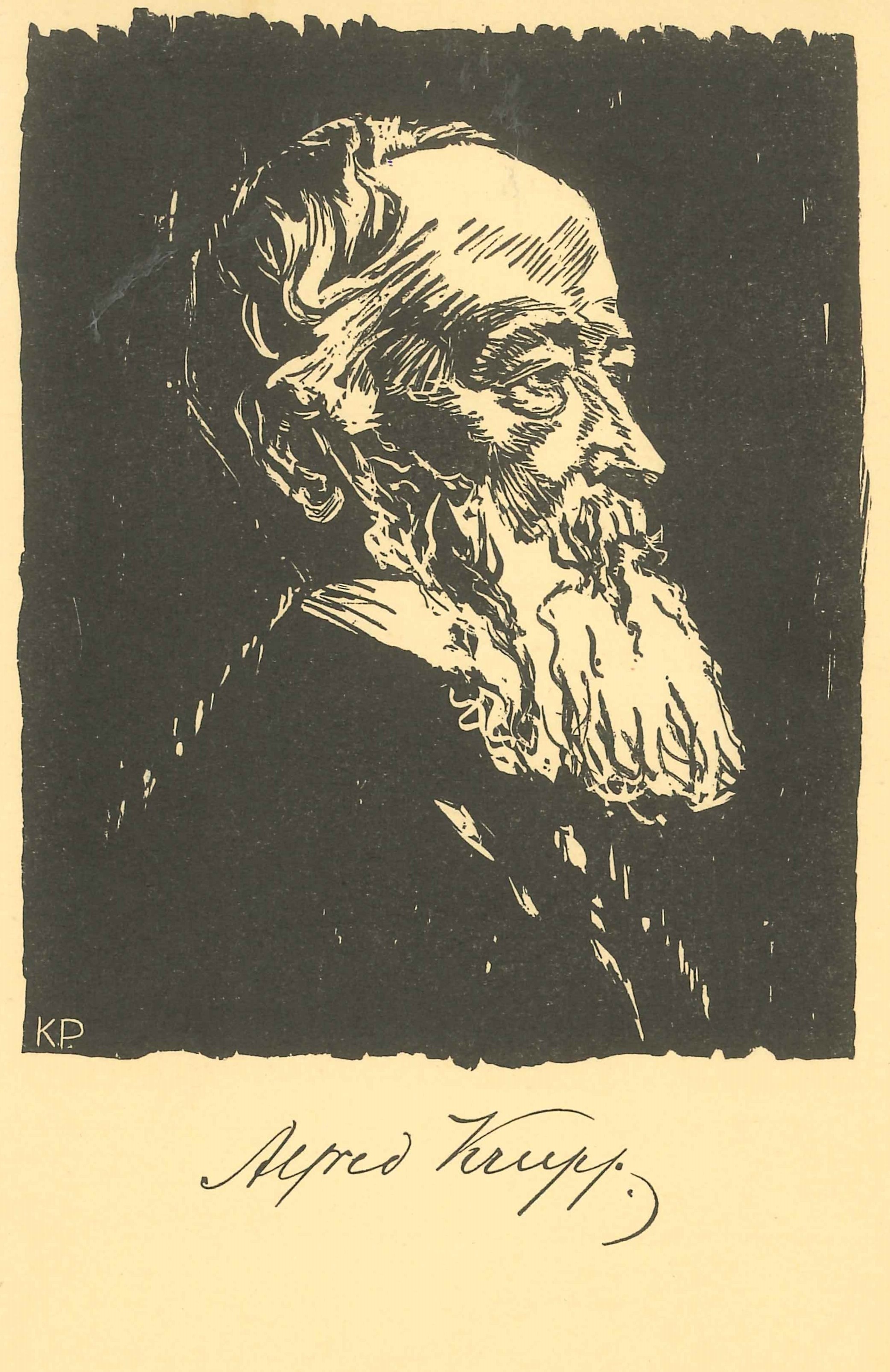 Postkarte, Portrait Alfred Krupp (Rheinisches Eisenkunstguss-Museum CC BY-NC-SA)