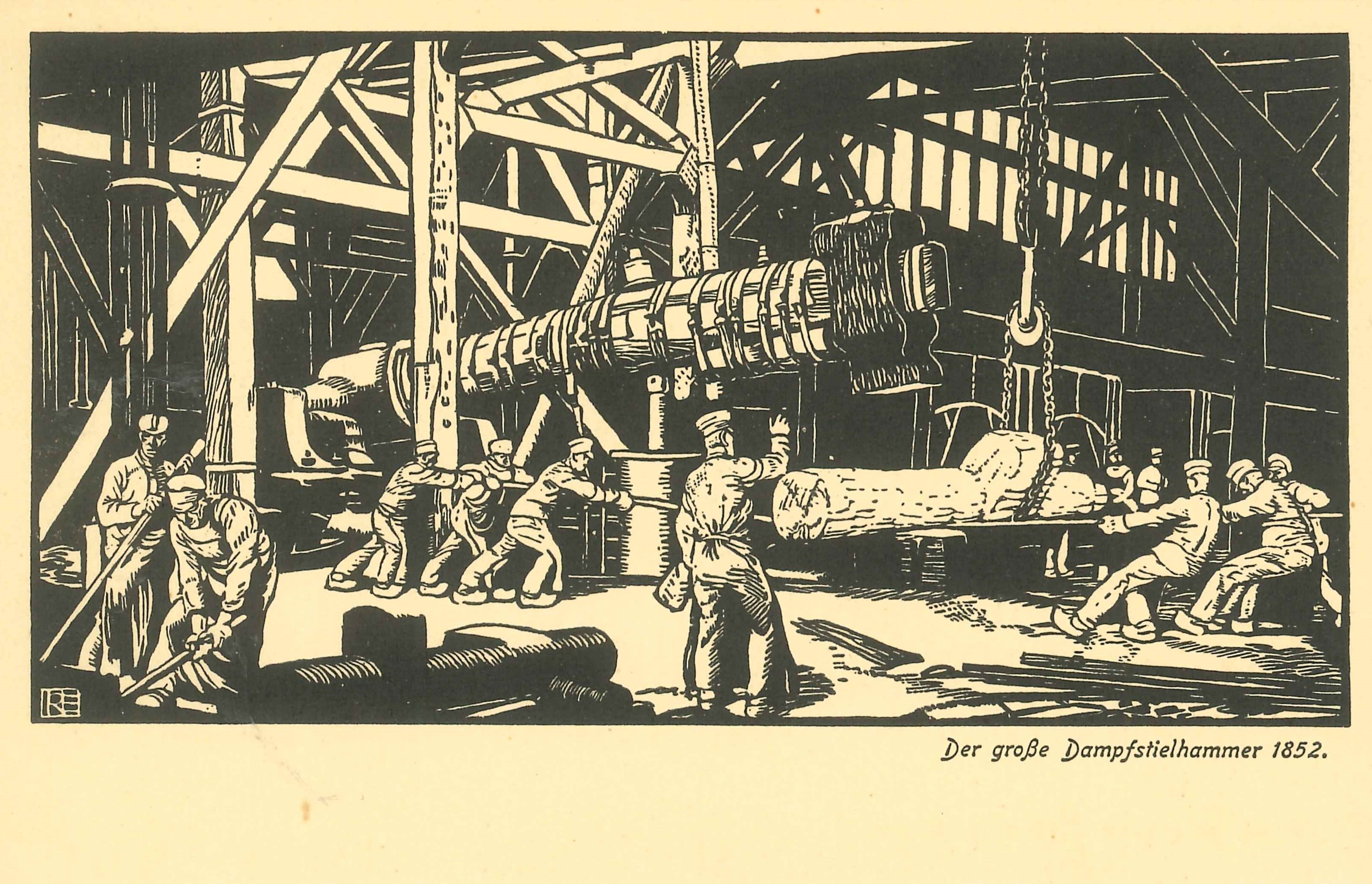 Postkarte, "Der große Dampfstielhammer", 1852 (REM CC BY-NC-SA)