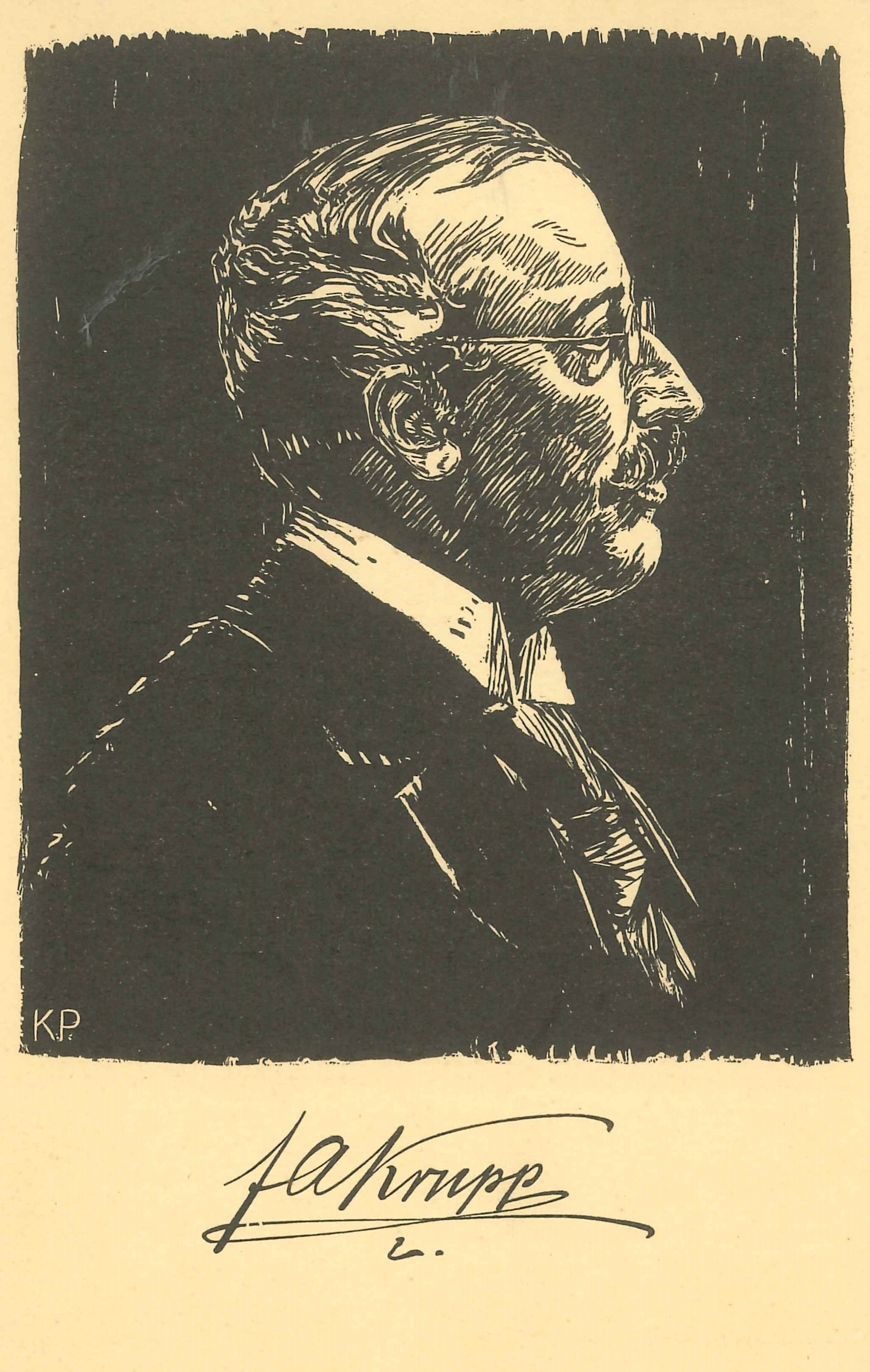 Postkarte, Portrait Friedrich Alfred Krupp (REM CC BY-NC-SA)