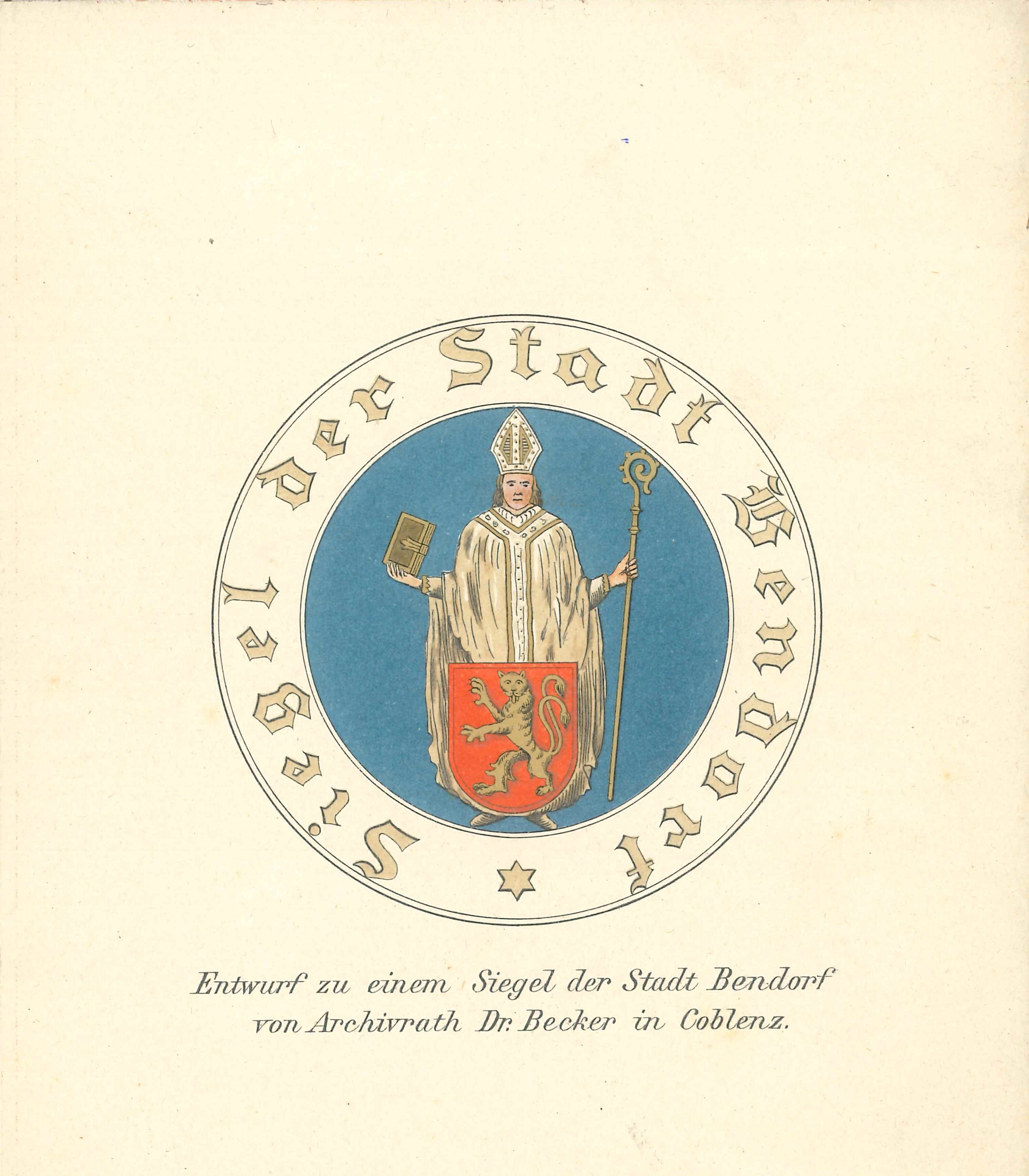 Wappen der Stadt Bendorf, Entwurf zu einem Siegel, 1890 (REM CC BY-NC-SA)